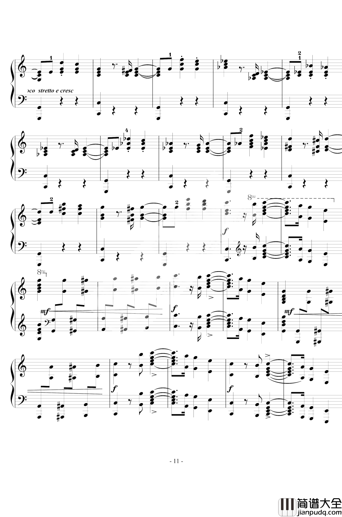 骑士风格圆舞曲钢琴谱_西贝柳斯