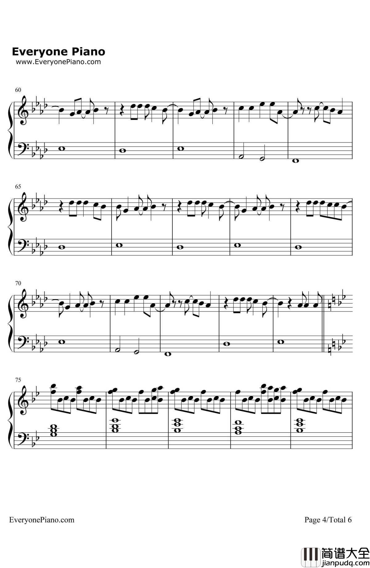 Night_Changes钢琴谱_One_Direction_弹唱版