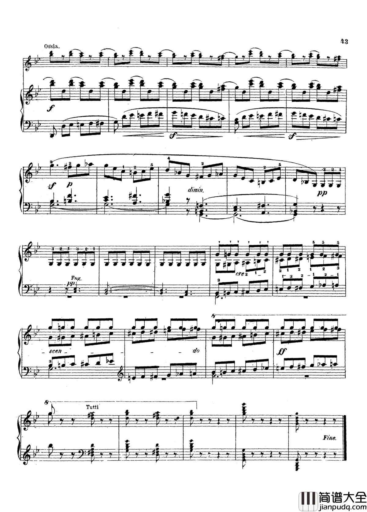 g小调第三钢琴协奏曲Op.58钢琴谱_莫谢莱斯