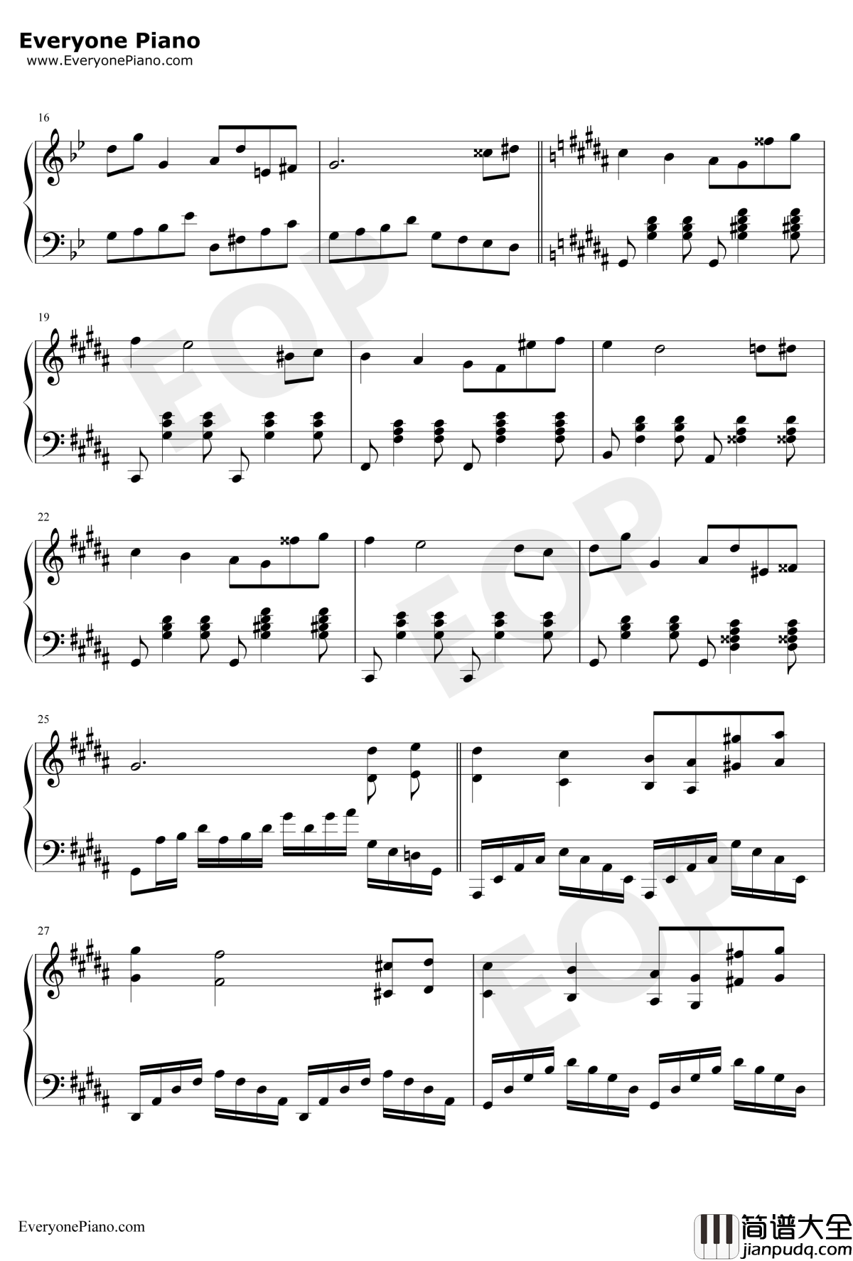 I_Will_Wait_For_You钢琴谱_MichelLegrand_瑟堡的雨伞主题曲
