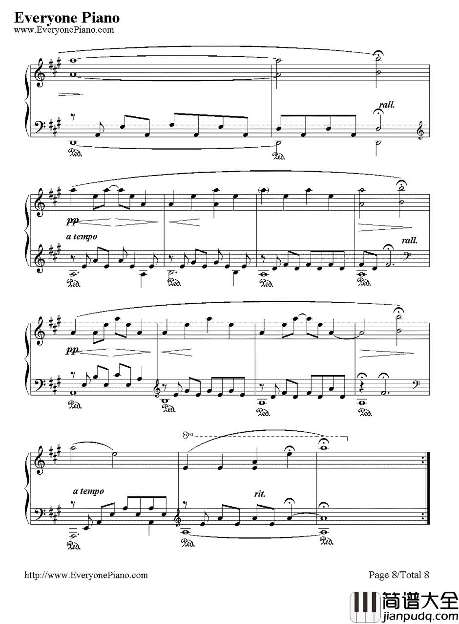The_Portrait钢琴谱_JamesHorner_泰坦尼克号纯钢琴曲