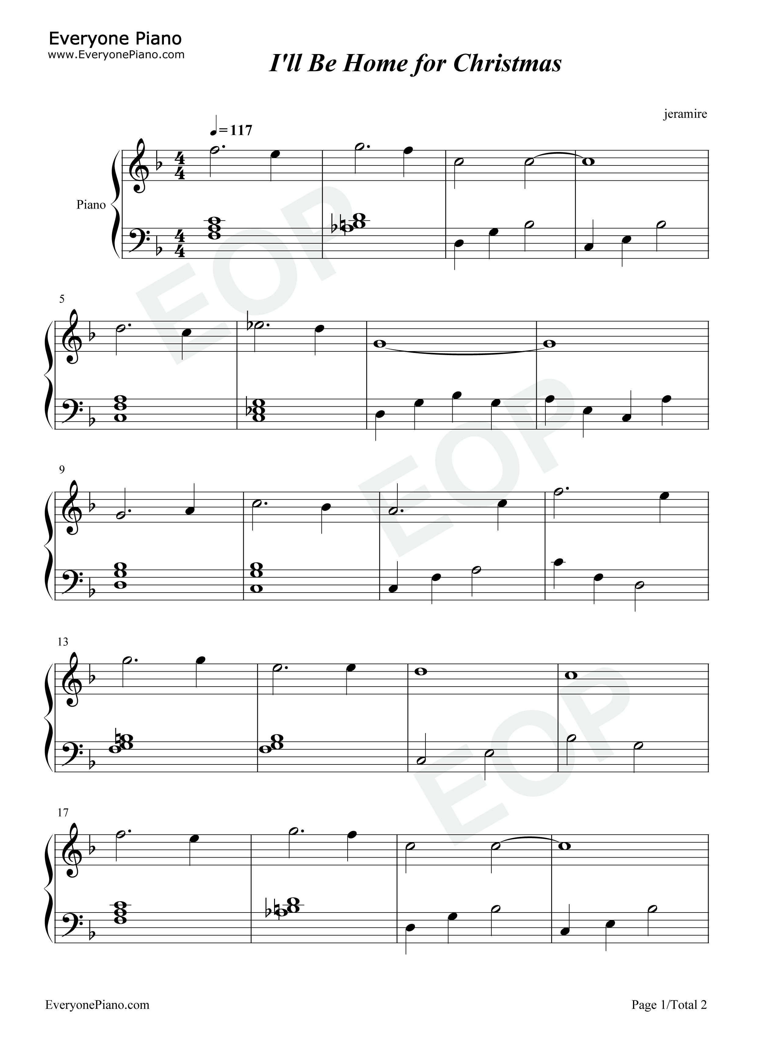 I_Will_Be_Home_for_Christmas钢琴谱_Bing_Crosby