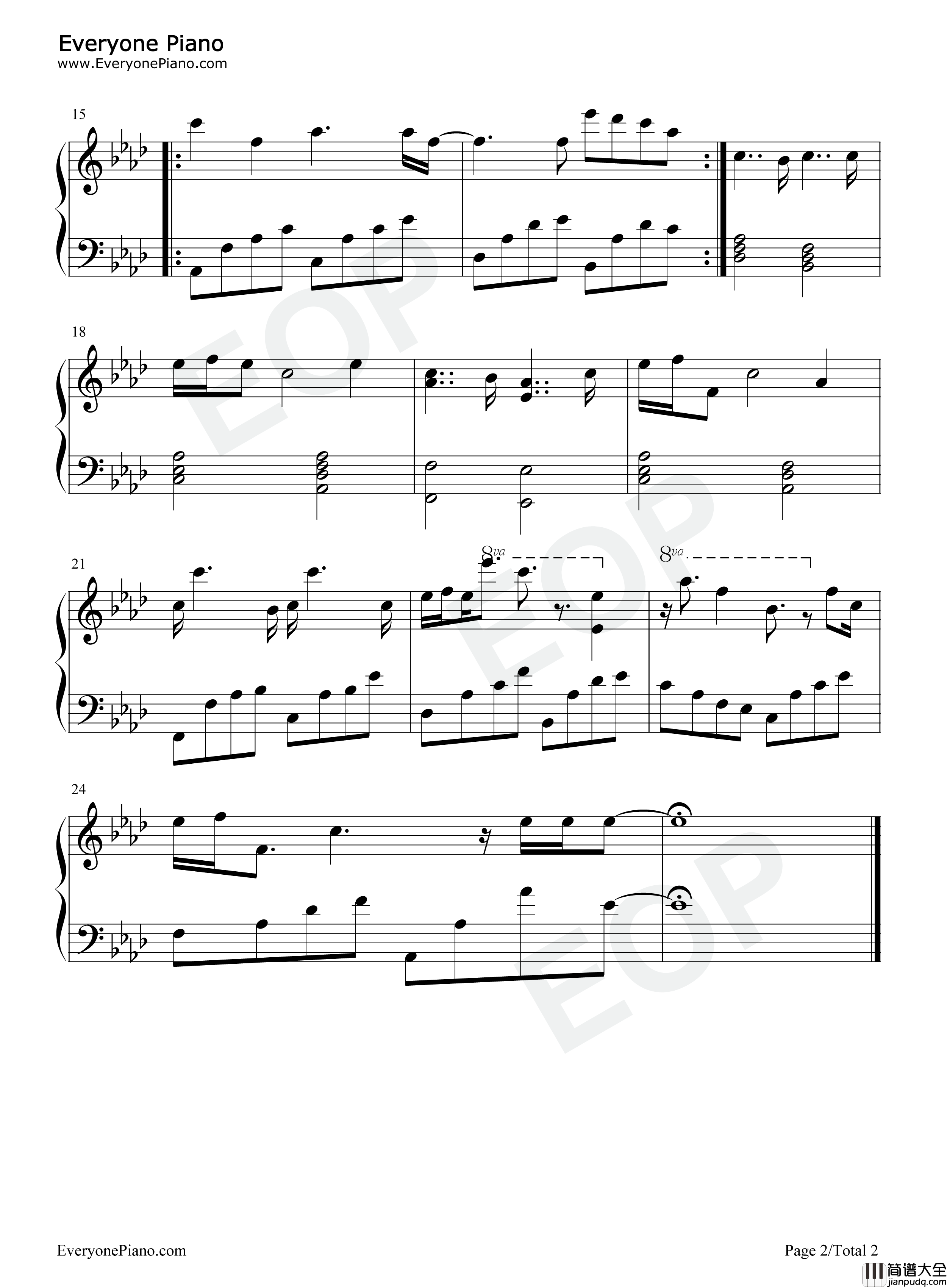 Avril_14th钢琴谱_Aphex_Twin