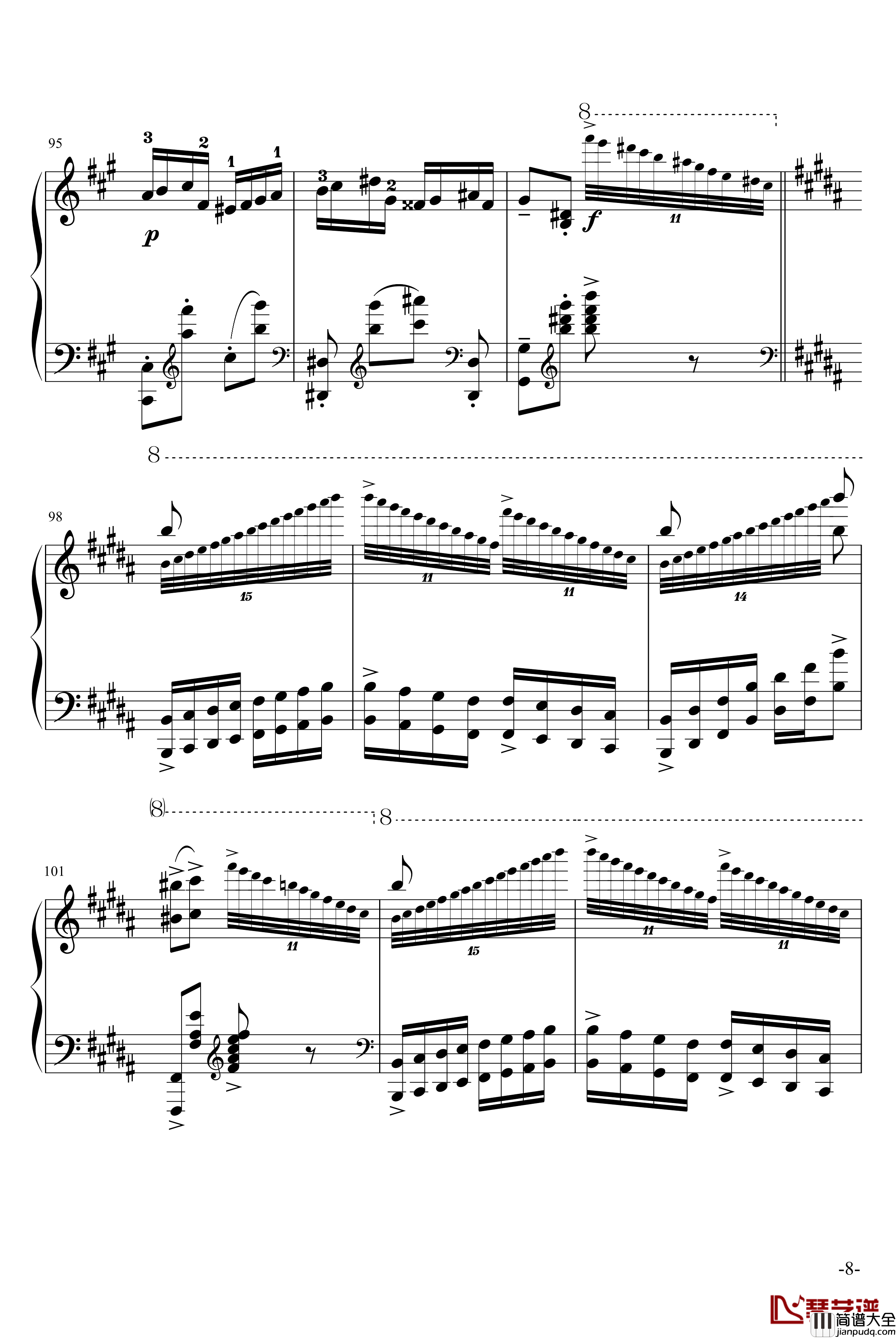 玩命版土耳其进行曲钢琴谱_莫扎特