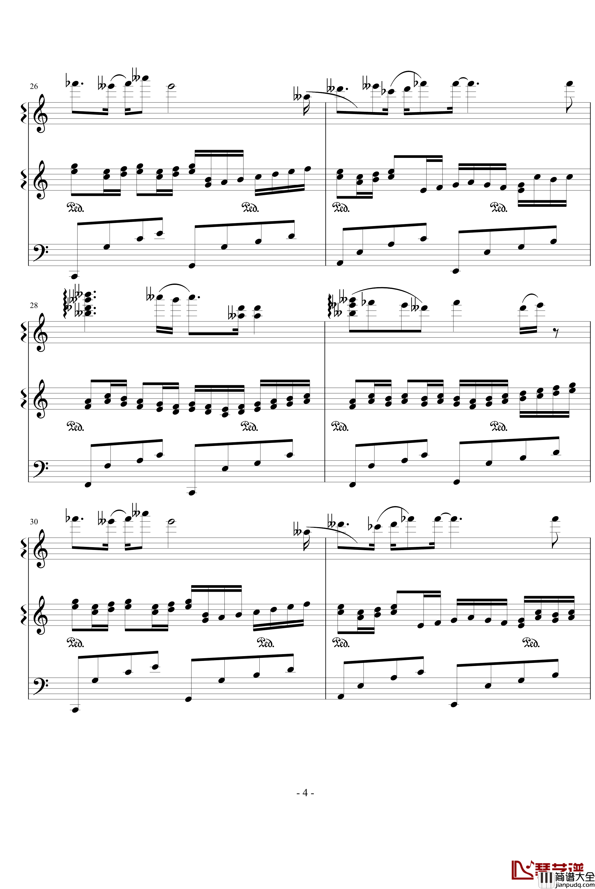 天空之城卡农钢琴谱_帕赫贝尔_Pachelbel