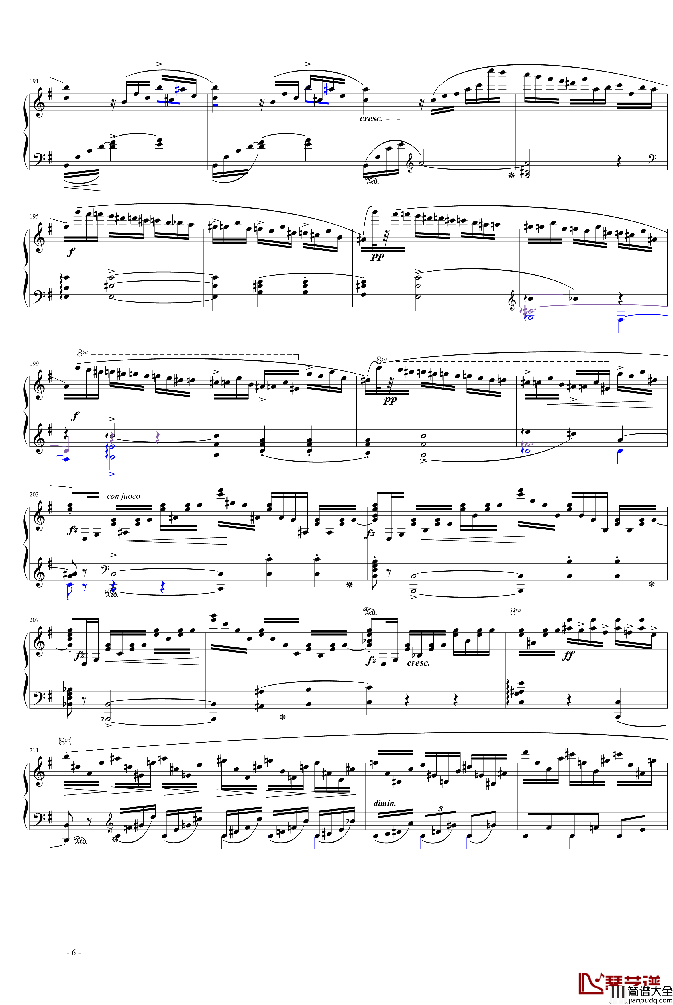 e小调第一钢琴协奏曲第一乐章钢琴谱_肖邦_chopin