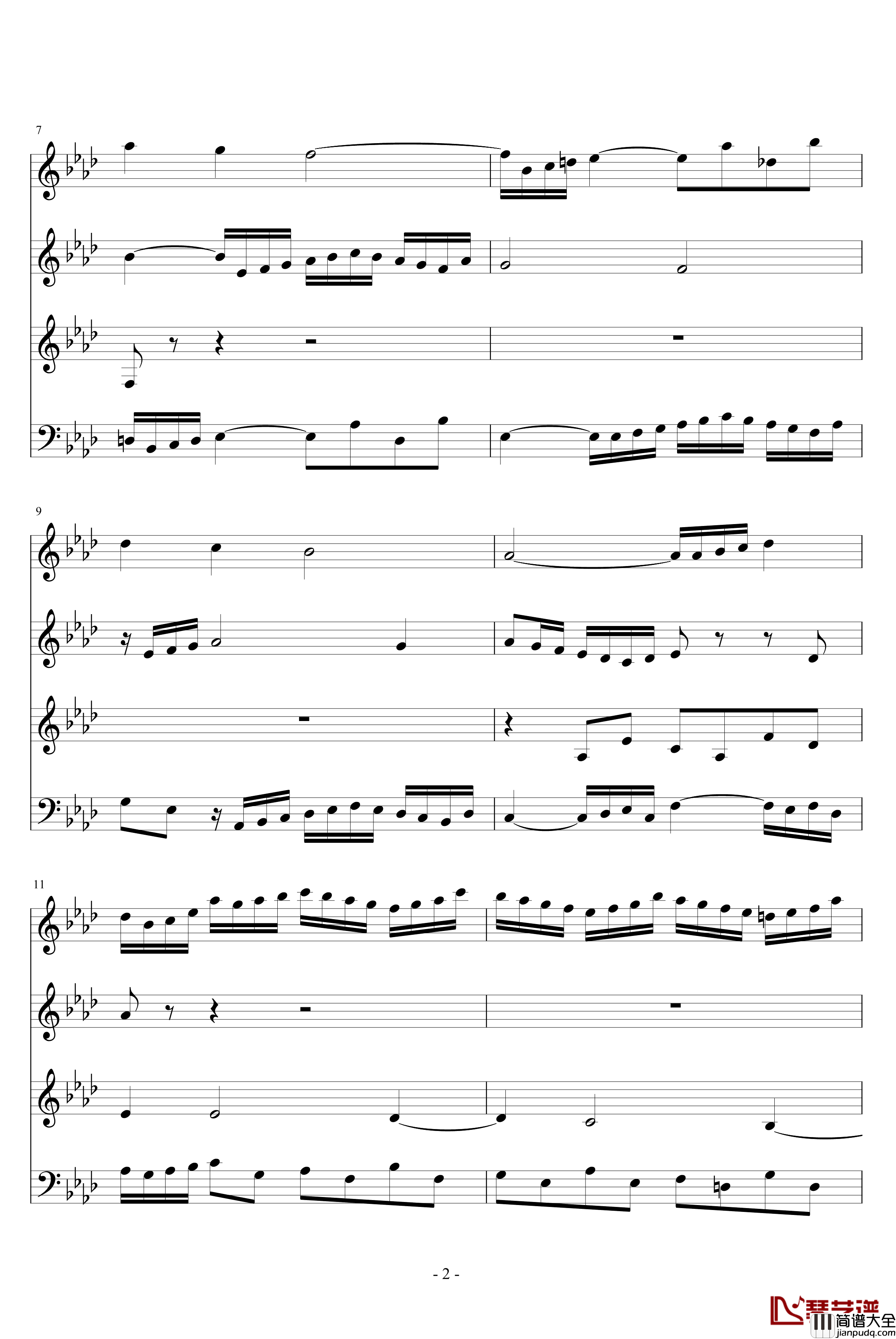 平均律第1卷第17首赋格钢琴谱_巴哈_Bach,_Johann_Sebastian