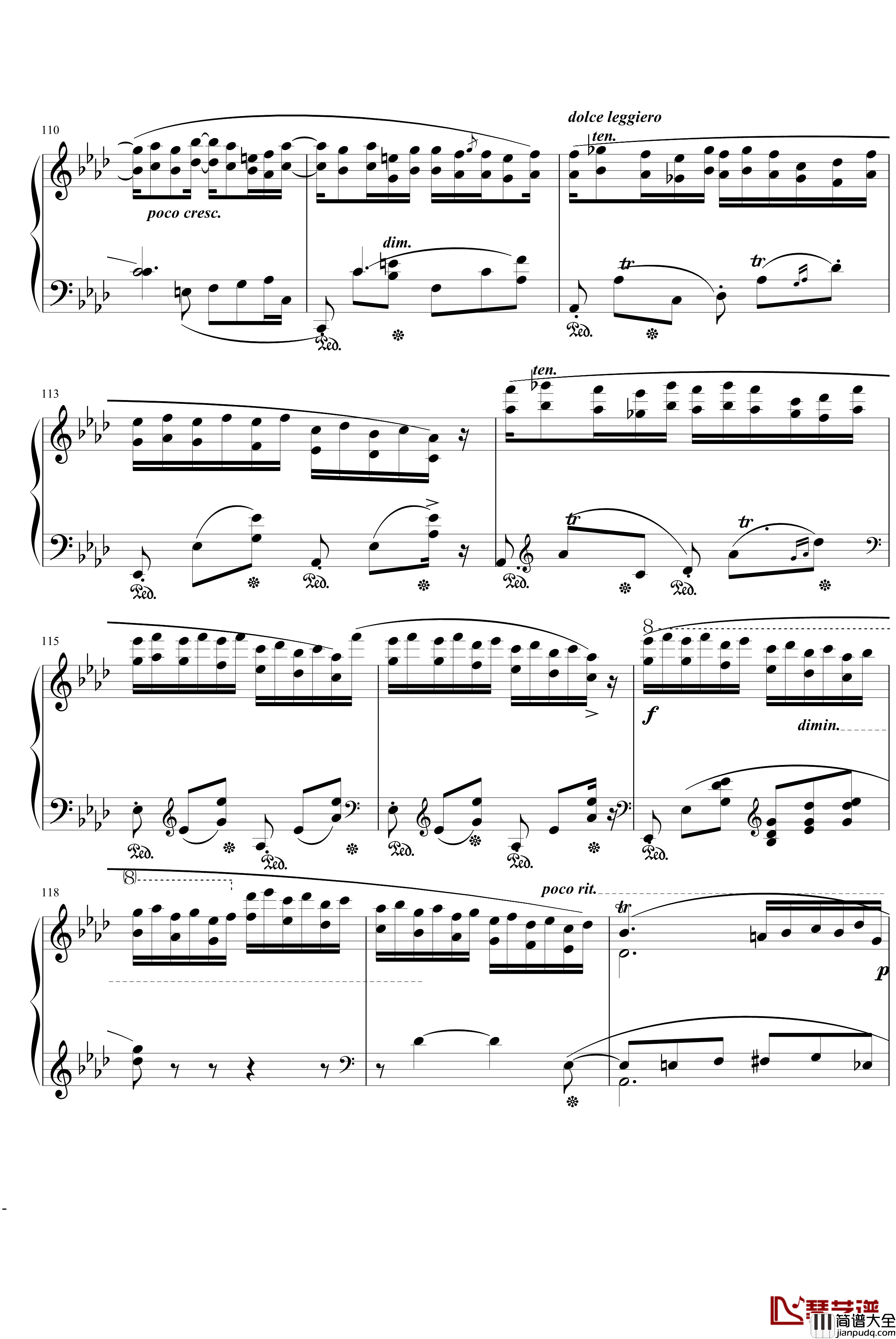 肖邦f小调叙事曲钢琴谱_肖邦_chopin