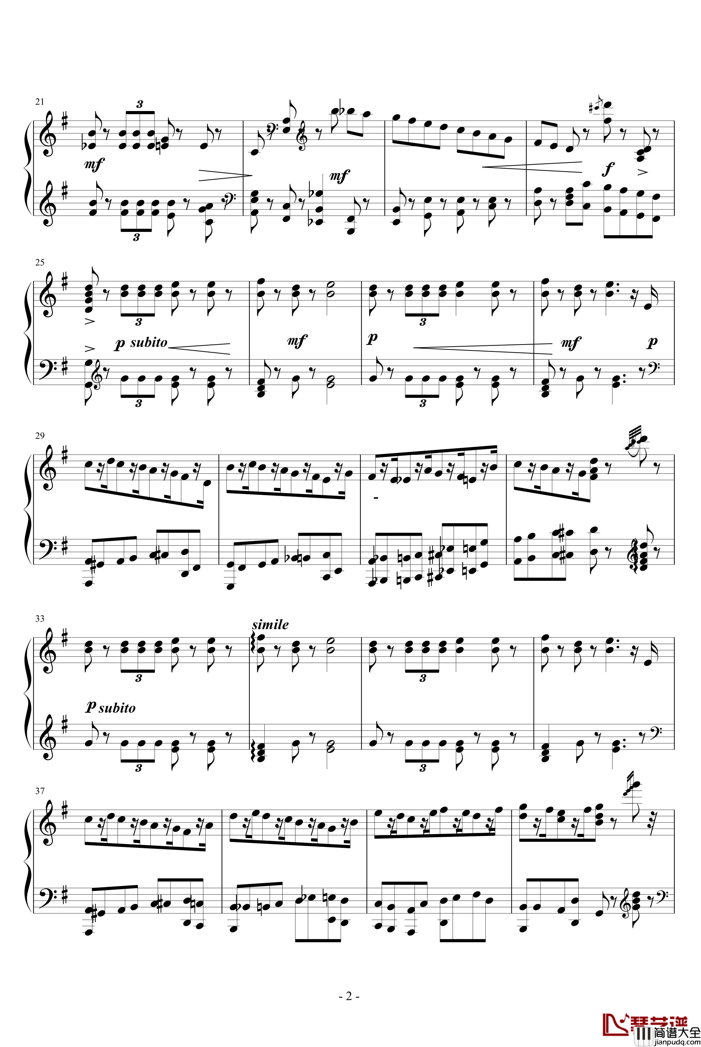 胡桃夹子进行曲钢琴谱_柴科夫斯基