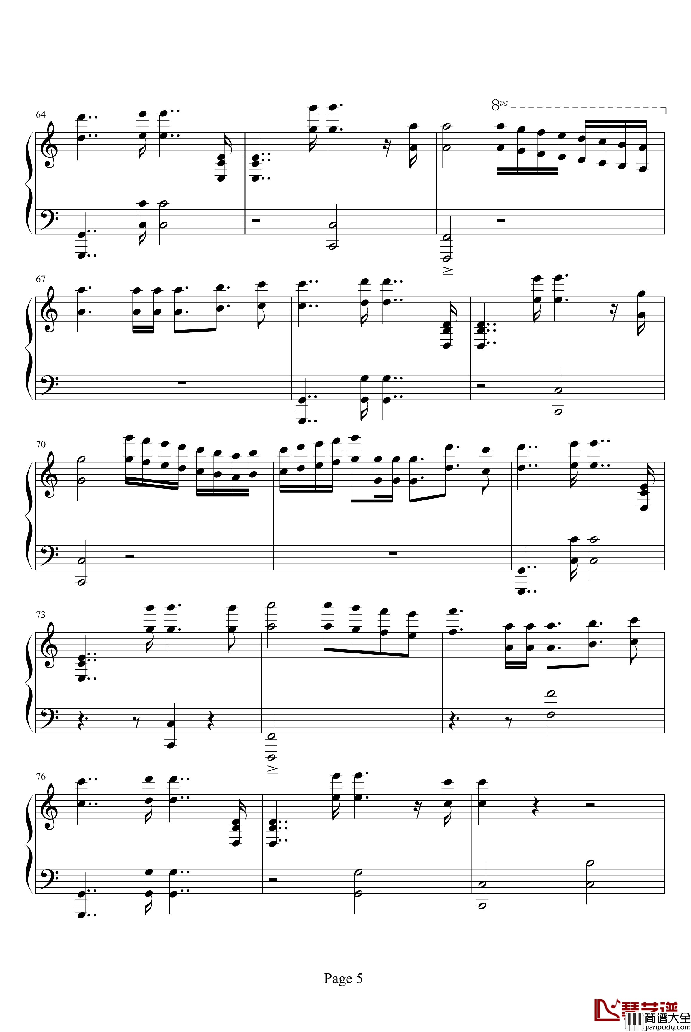 WonderLand钢琴谱_马克西姆_Maksim·Mrvica