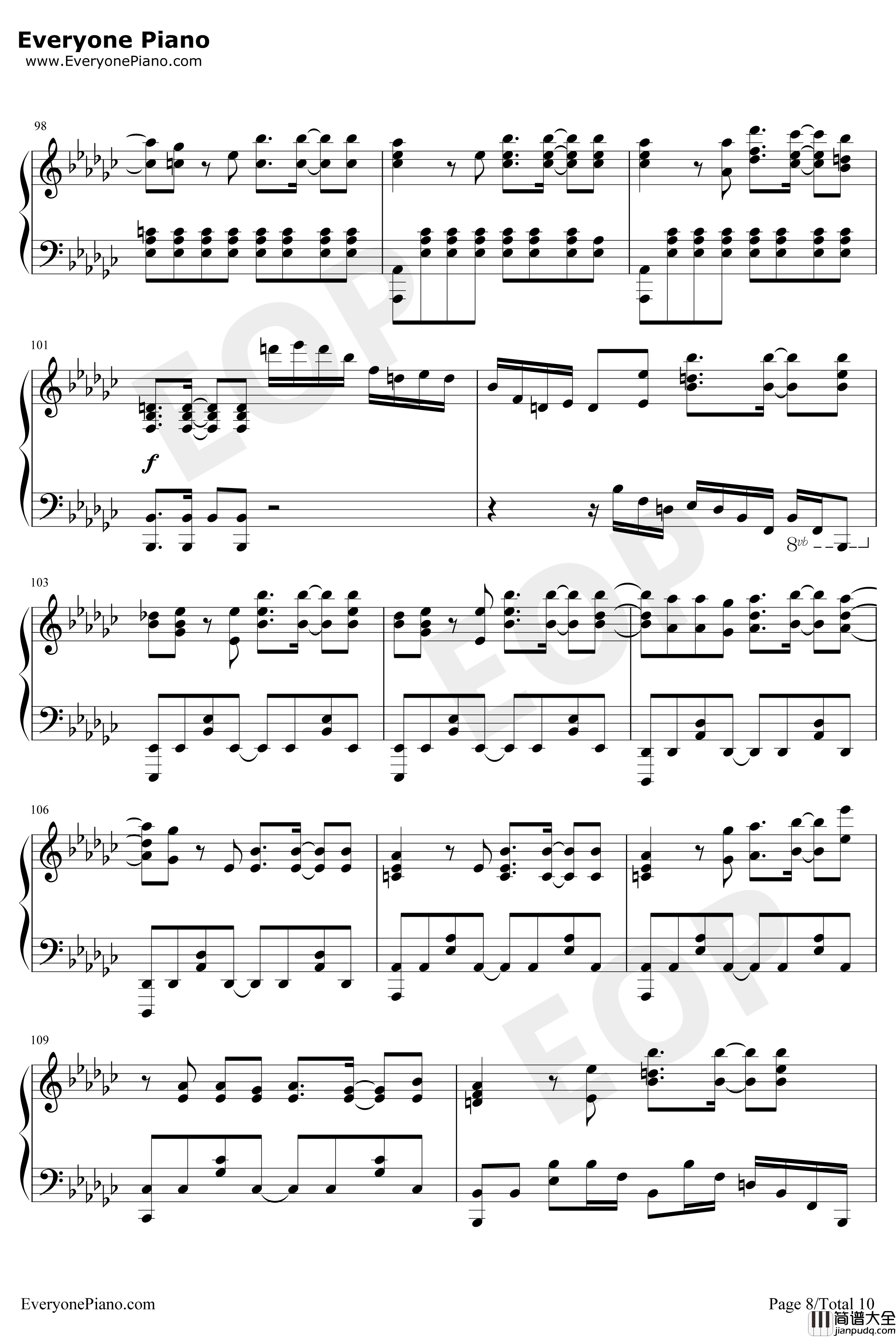 99.9_路人超能100第二季OP钢琴谱_MOBCHOIRsajounohana