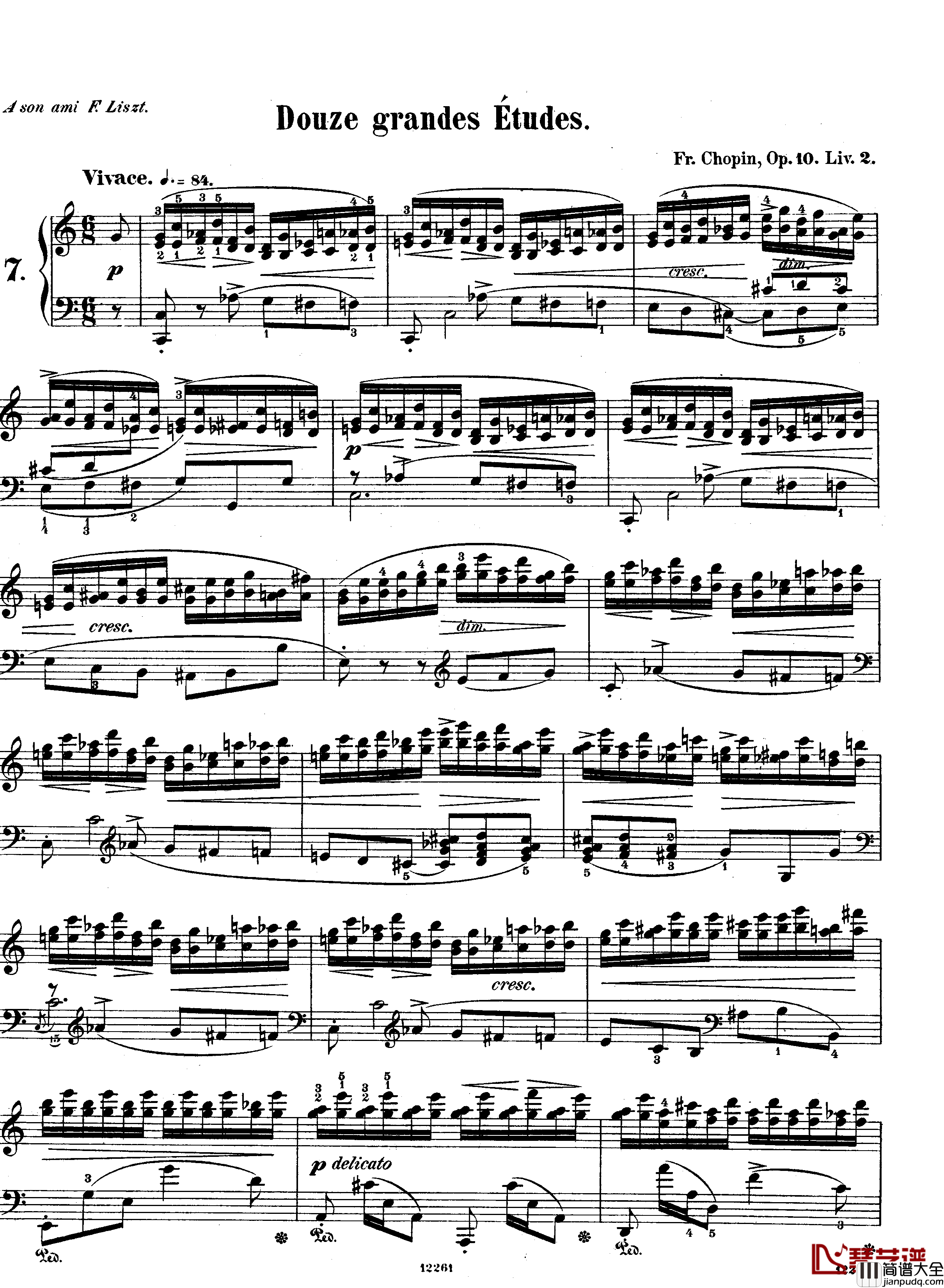 黑键练习曲钢琴谱_肖邦_chopin