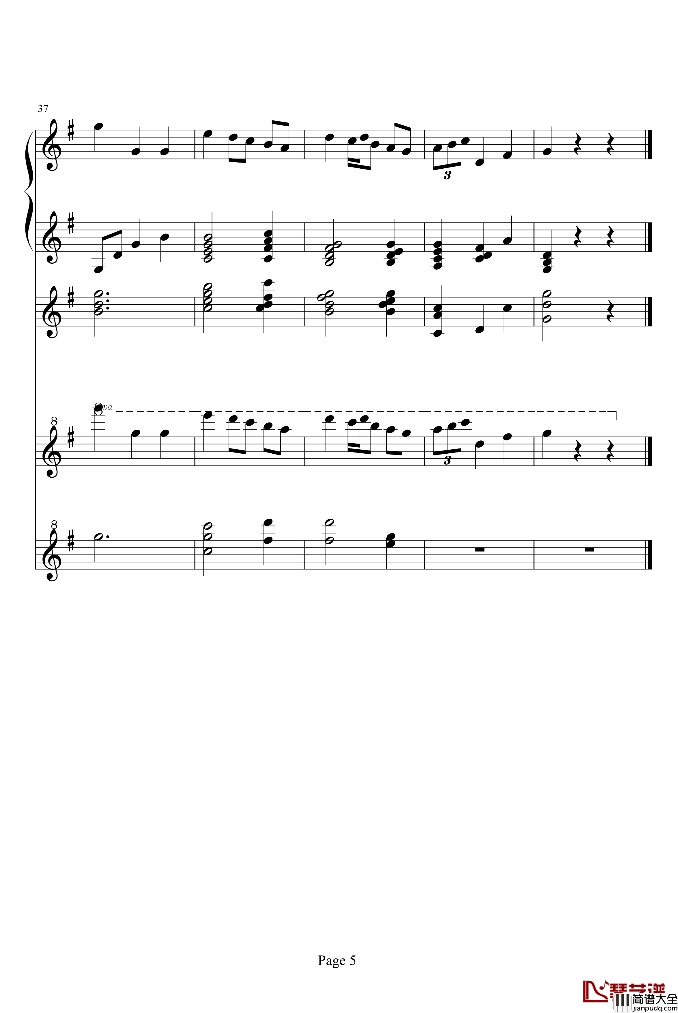 小步舞曲钢琴谱_巴赫_P.E.Bach