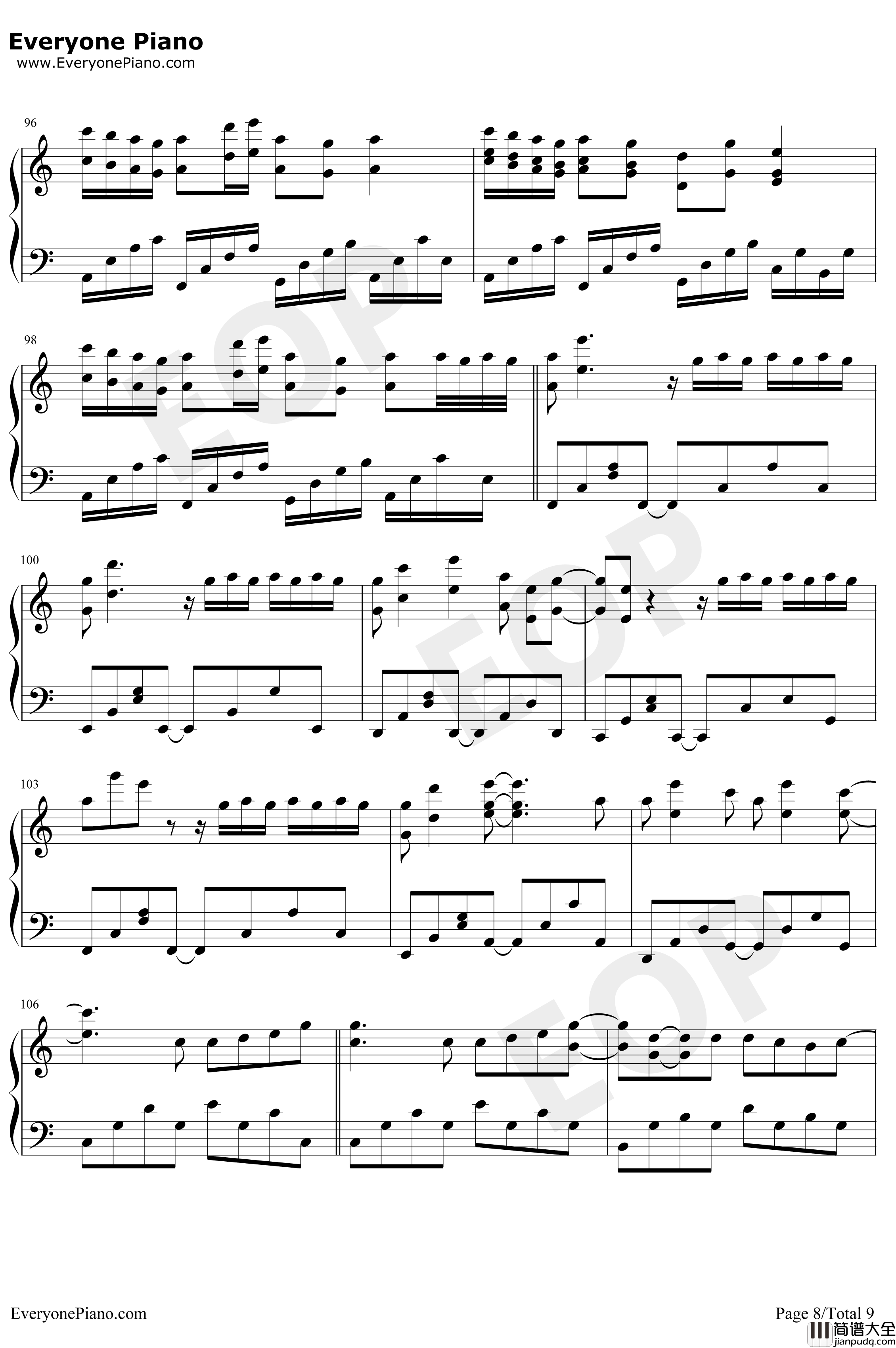 抖音神曲串烧钢琴谱_抖音