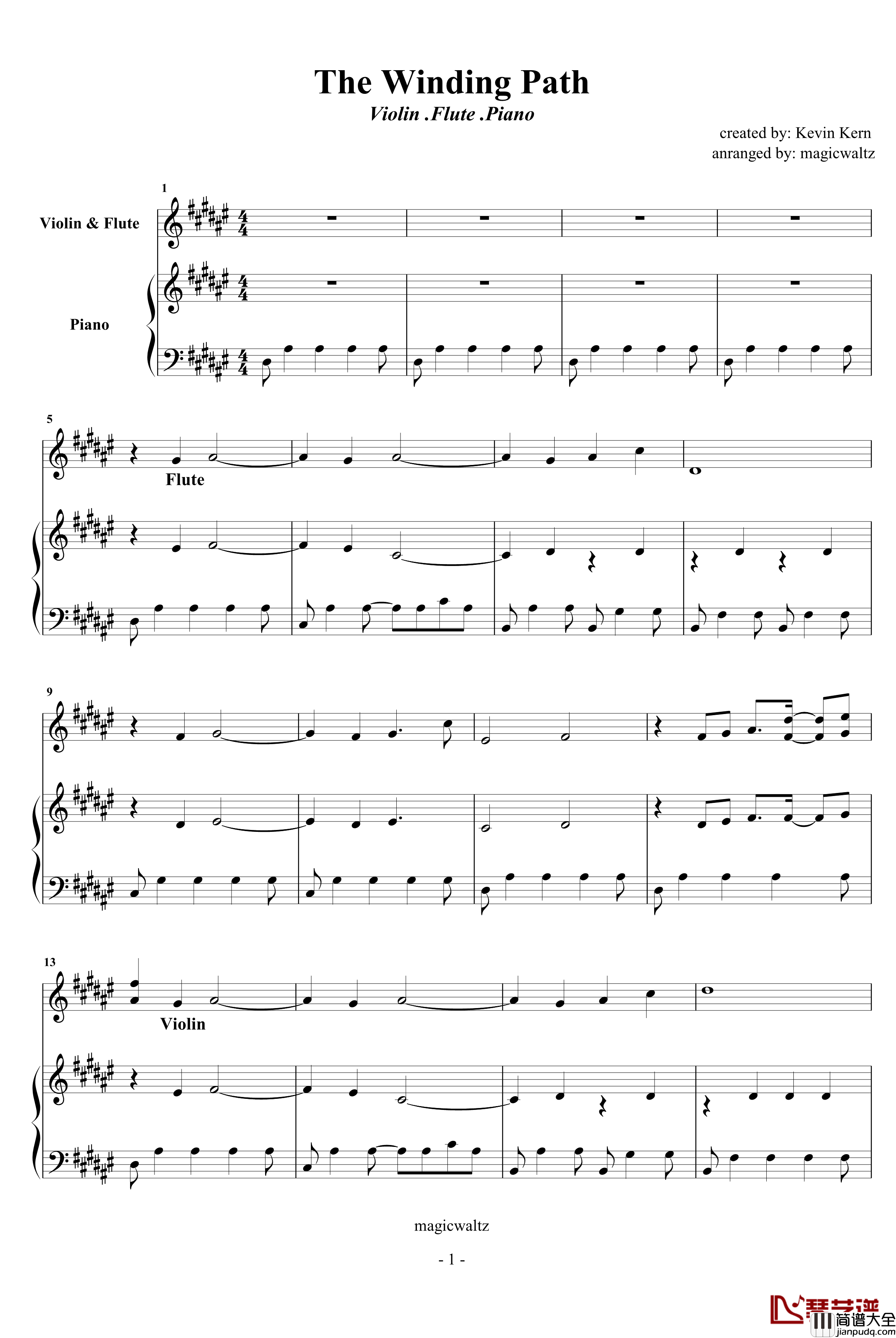 The_Winding_Path钢琴谱_Kevin_Kern