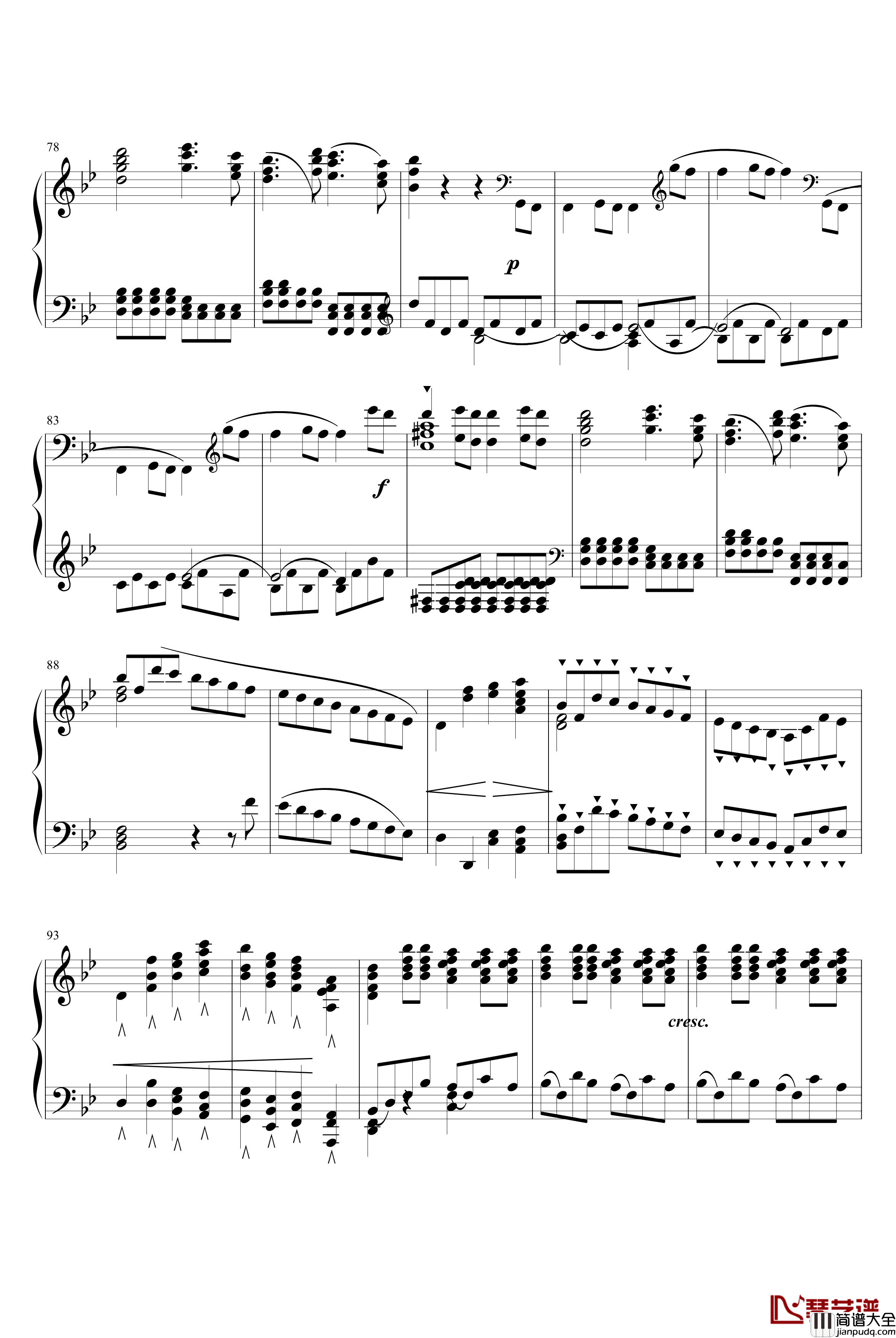 第四十号交响曲钢琴谱_第一乐章_莫扎特