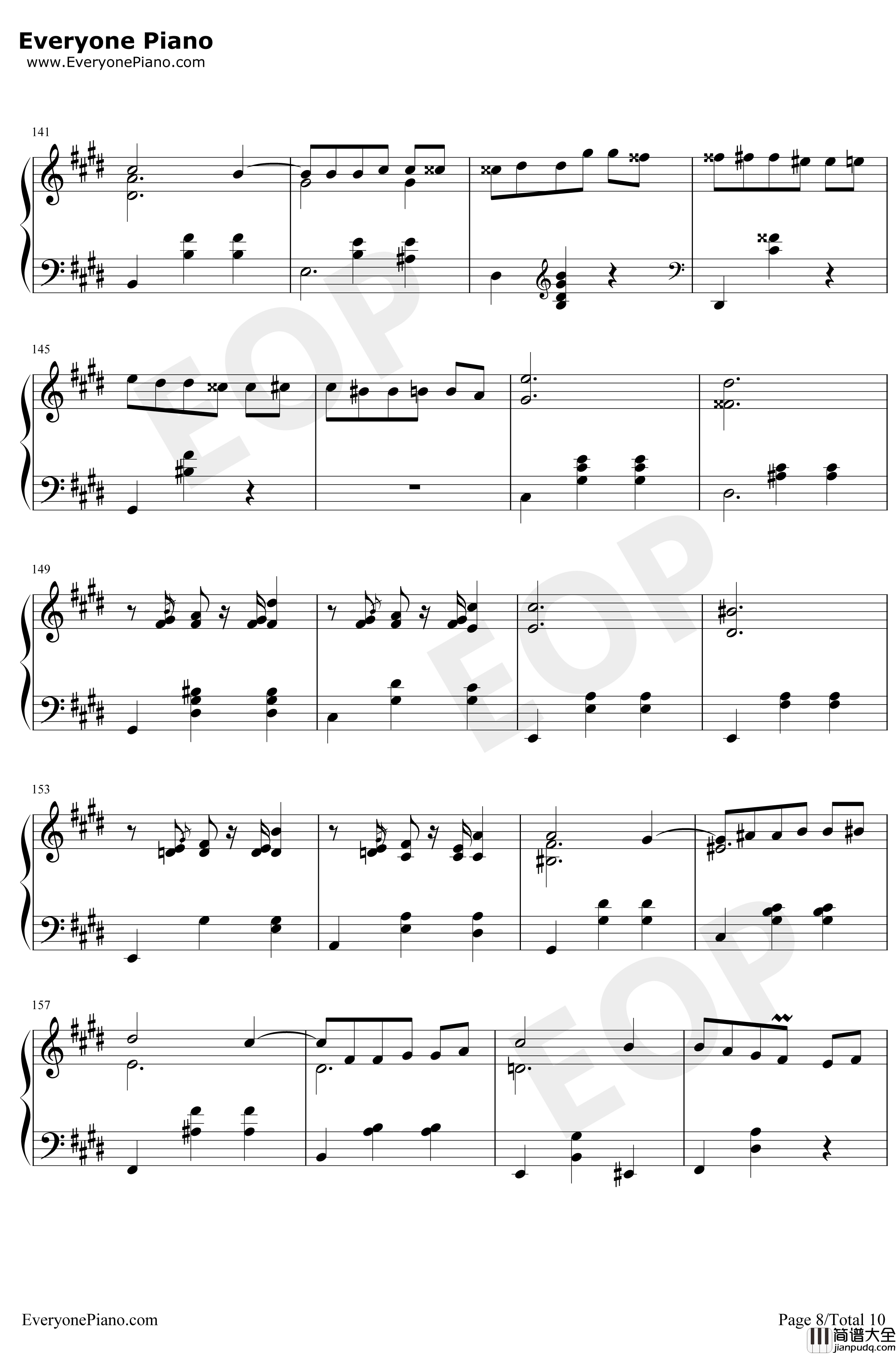 升C小调圆舞曲钢琴谱_肖邦