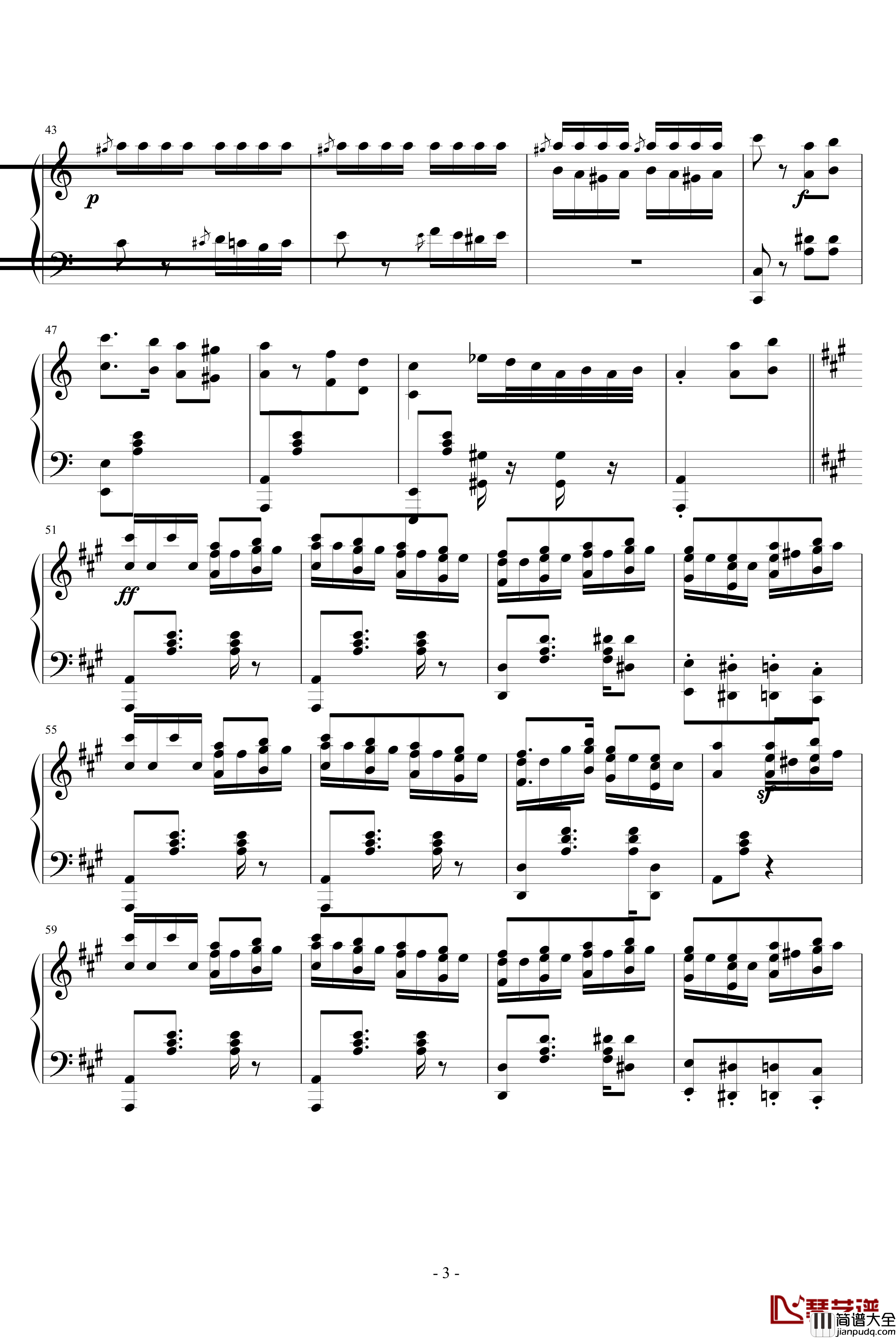 土耳其进行曲钢琴谱_爵士版_莫扎特
