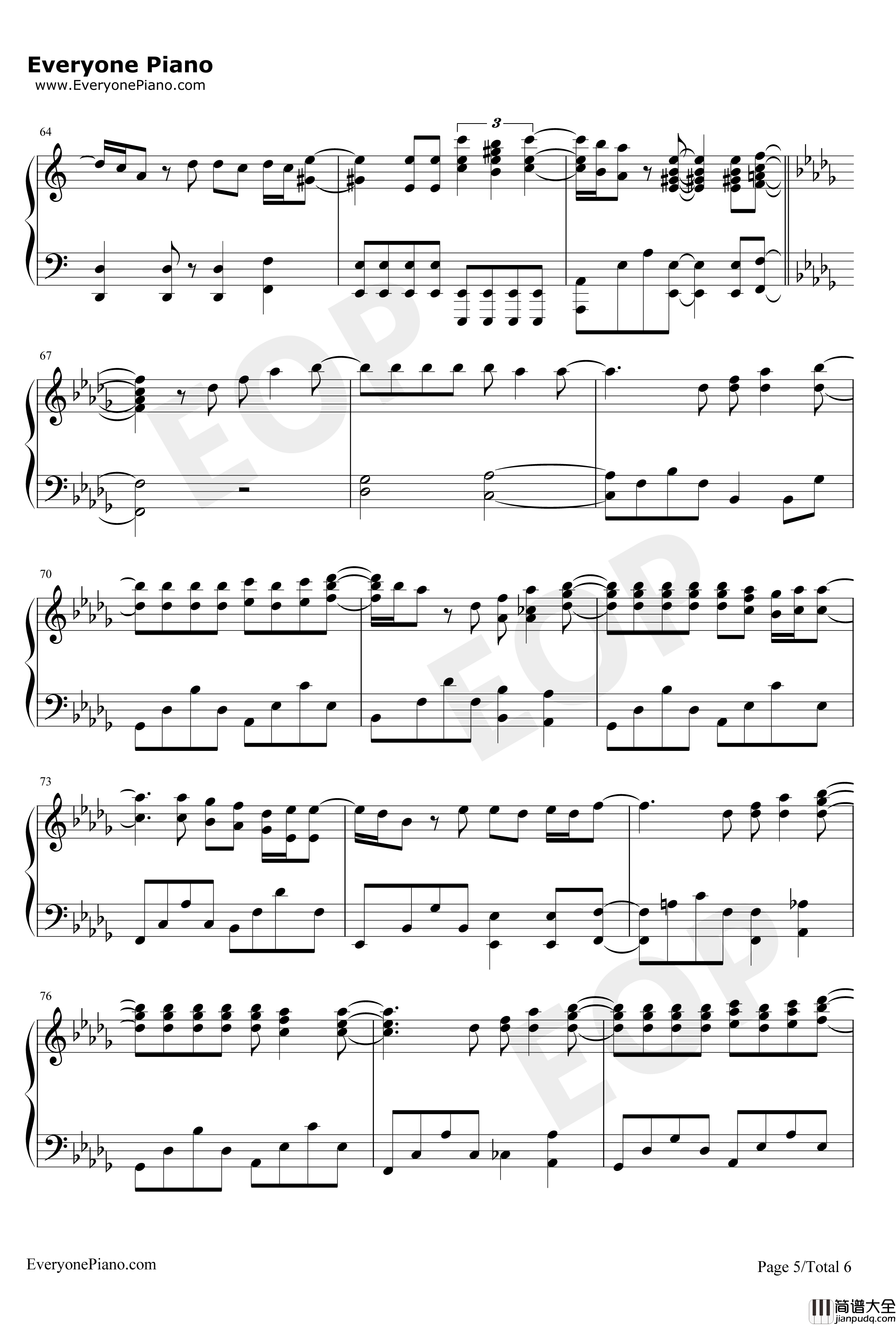 我爱他钢琴谱_丁当_下一站幸福主题曲