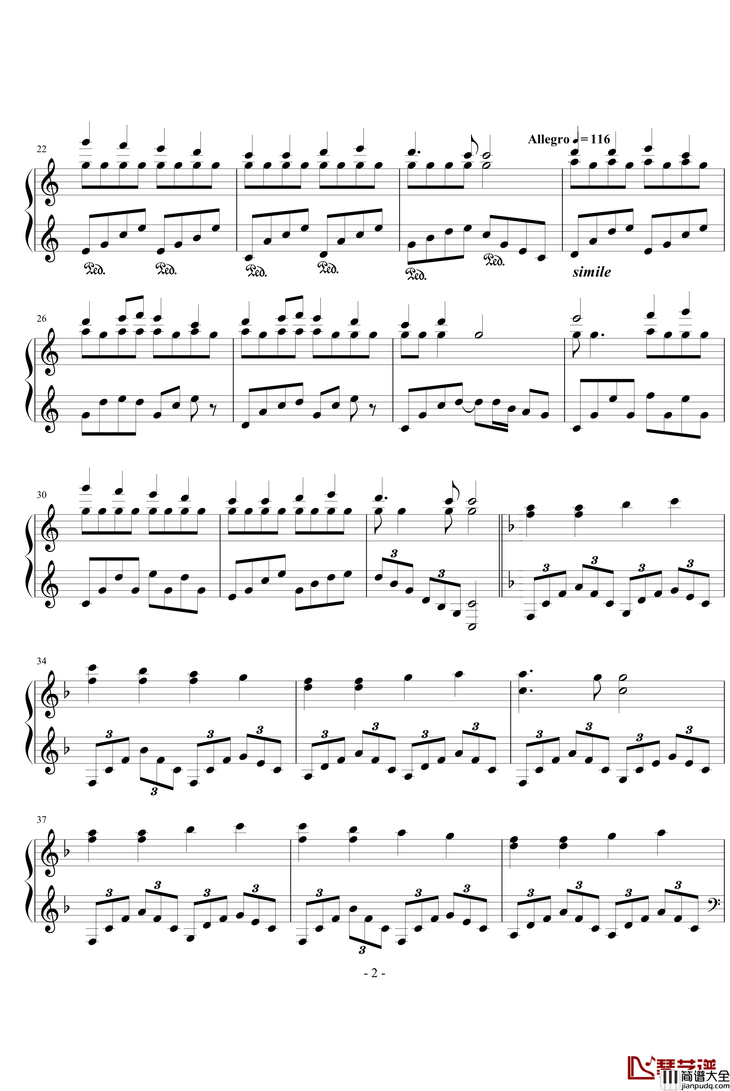 欢乐颂钢琴谱_改_贝多芬_beethoven