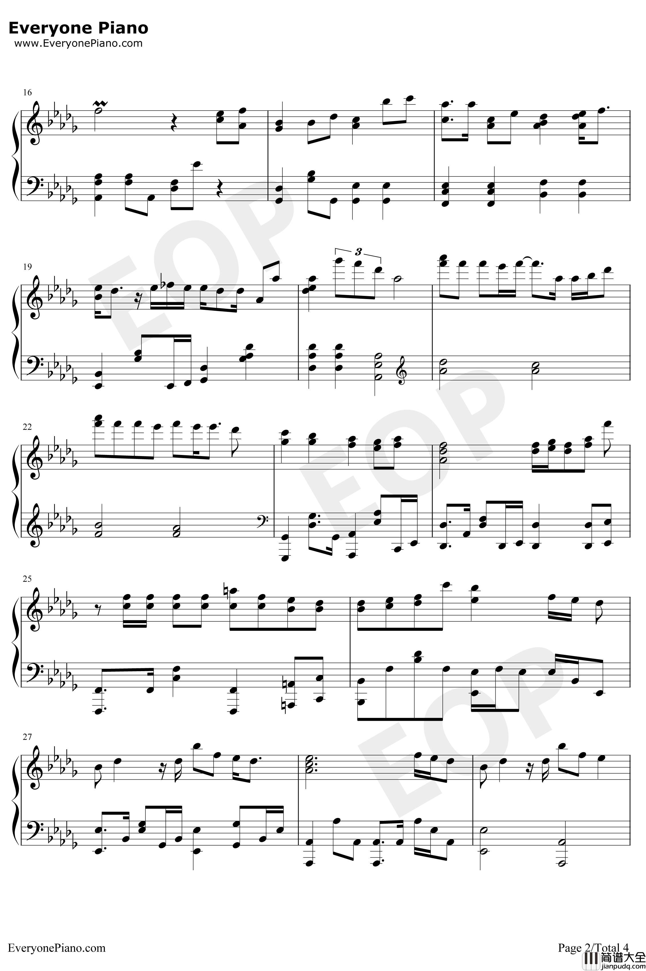 下个转弯是你吗钢琴谱_杨丞琳_一见不钟情片尾曲