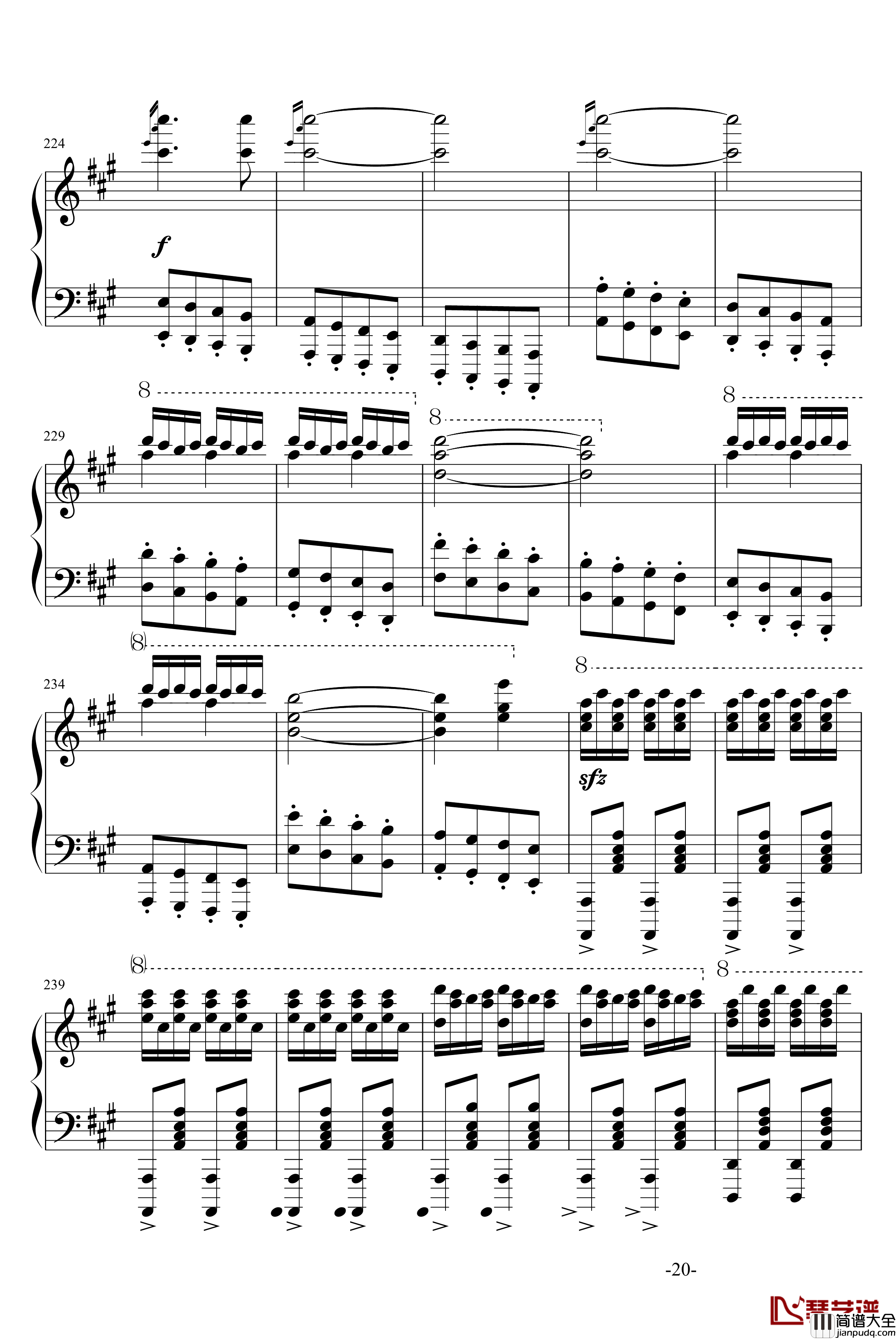 玩命版土耳其进行曲钢琴谱_莫扎特