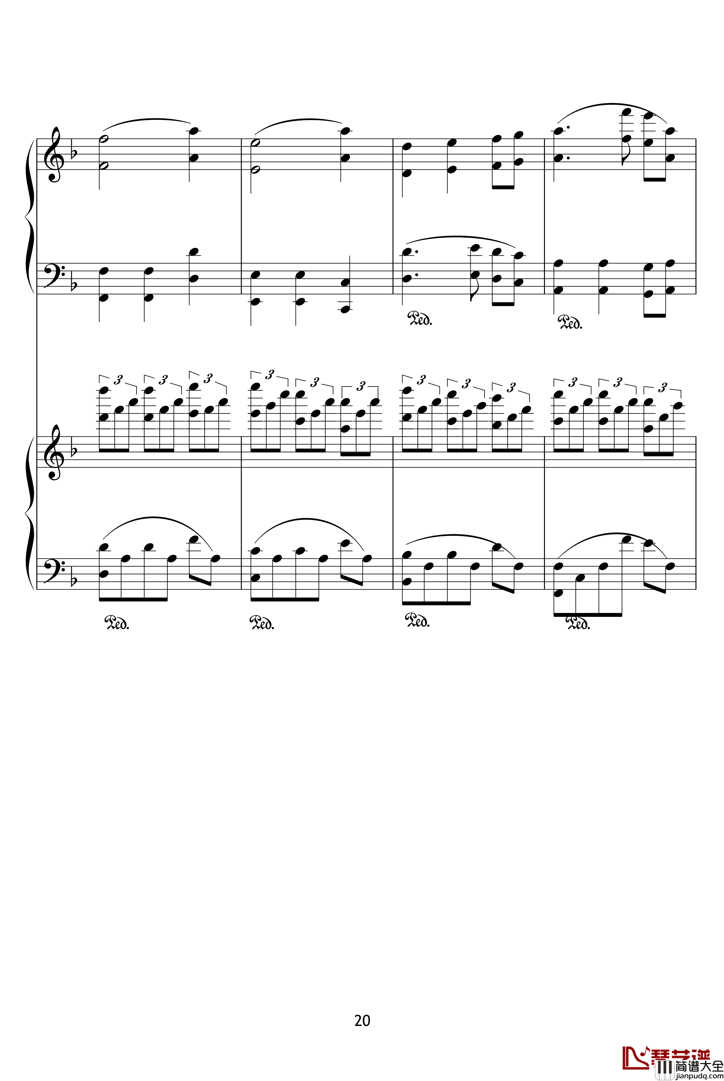 X战记插曲钢琴谱_宿命_双钢琴版_影视