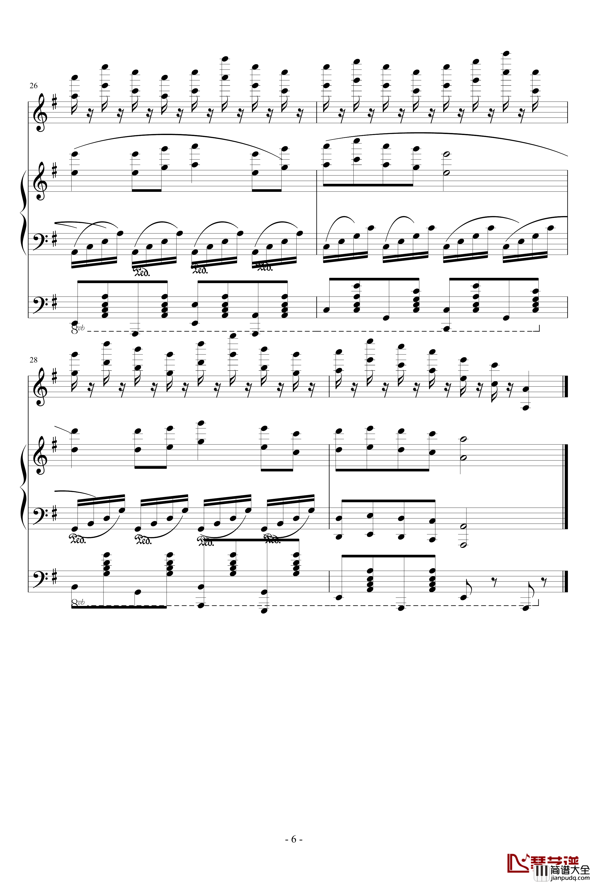 Butterfly_Dance钢琴谱_蝶の舞_DJ兔子舞