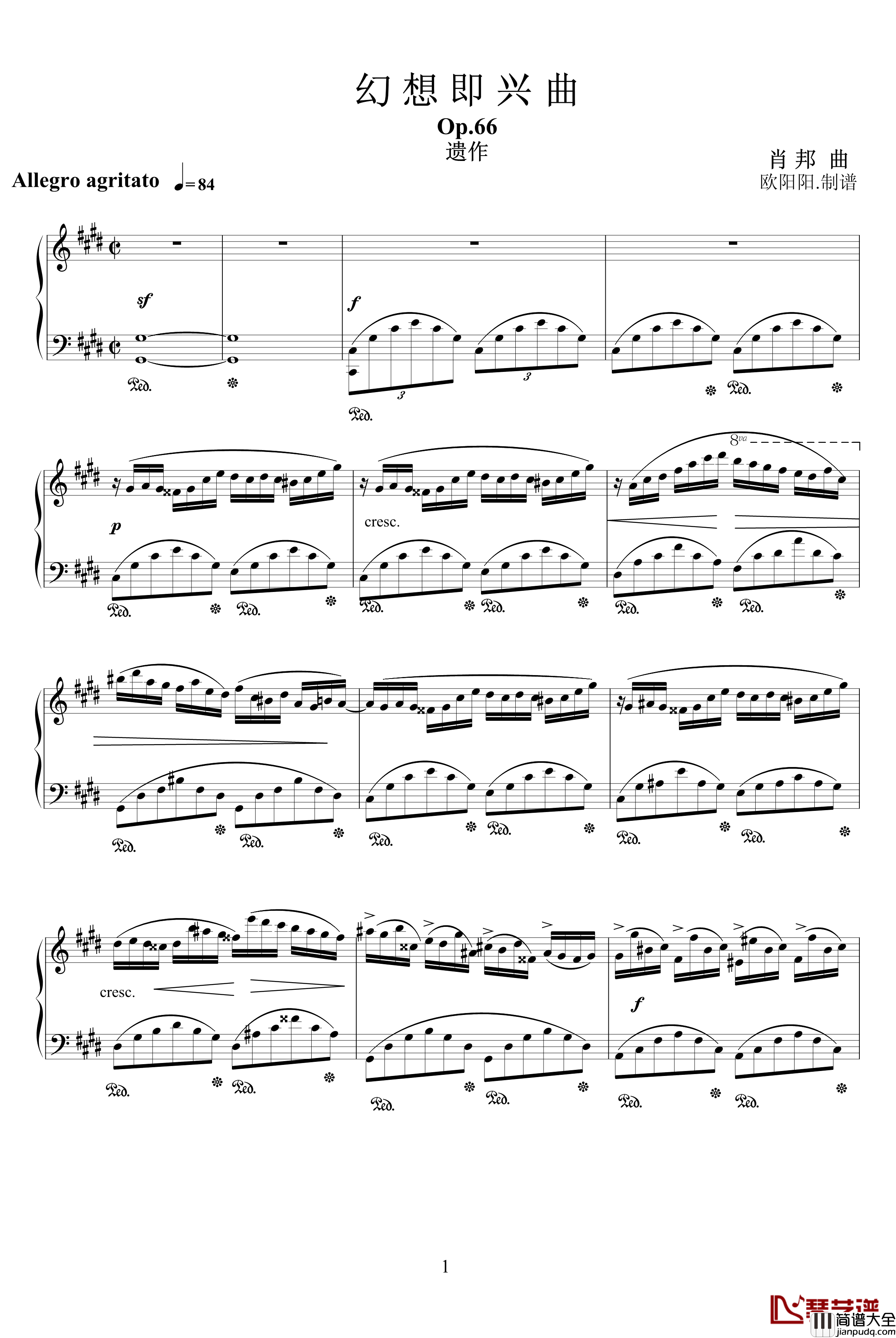 幻想即兴曲Op.66钢琴谱_肖邦_chopin
