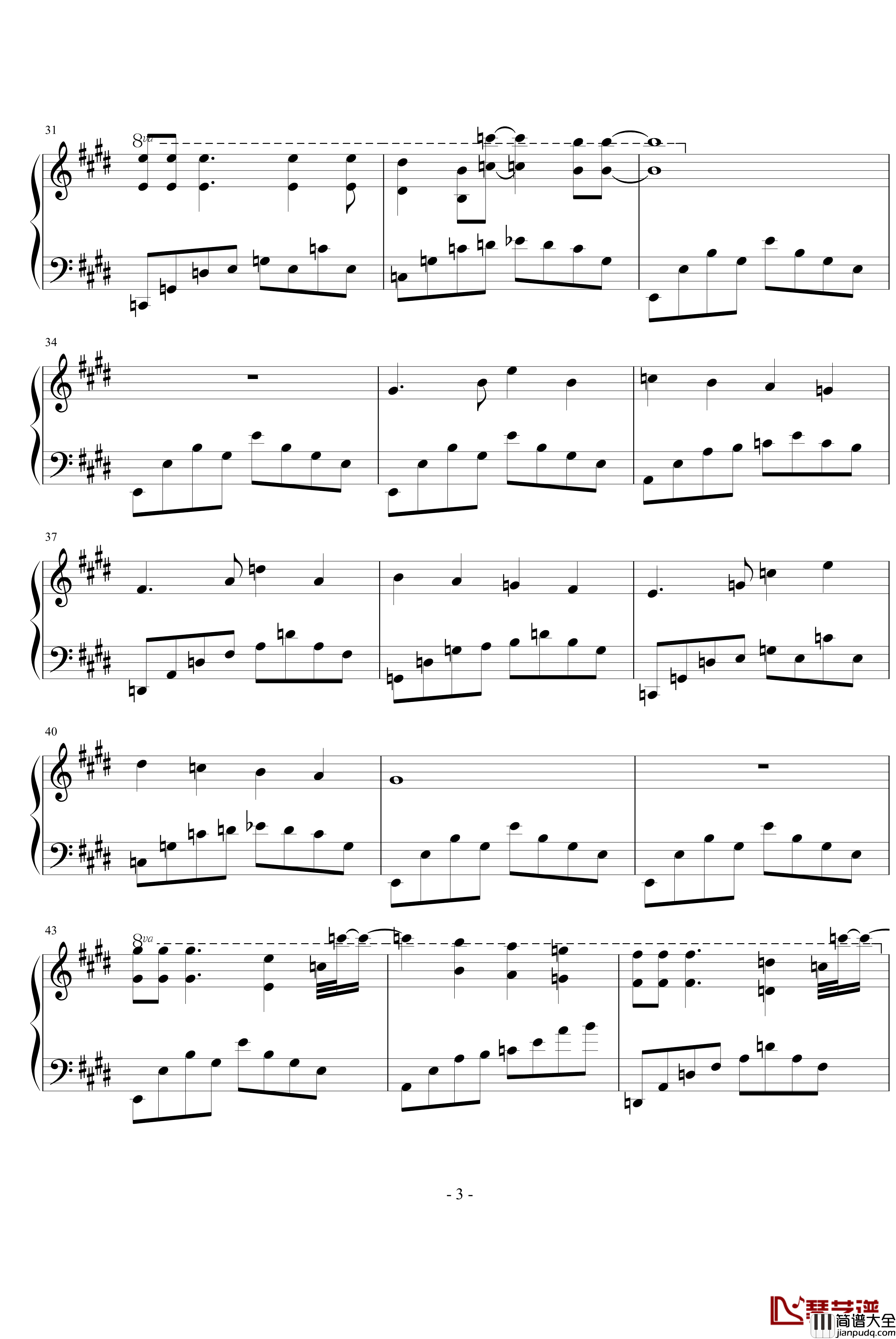 Uintended钢琴谱_欧美经典_最经典的英文曲