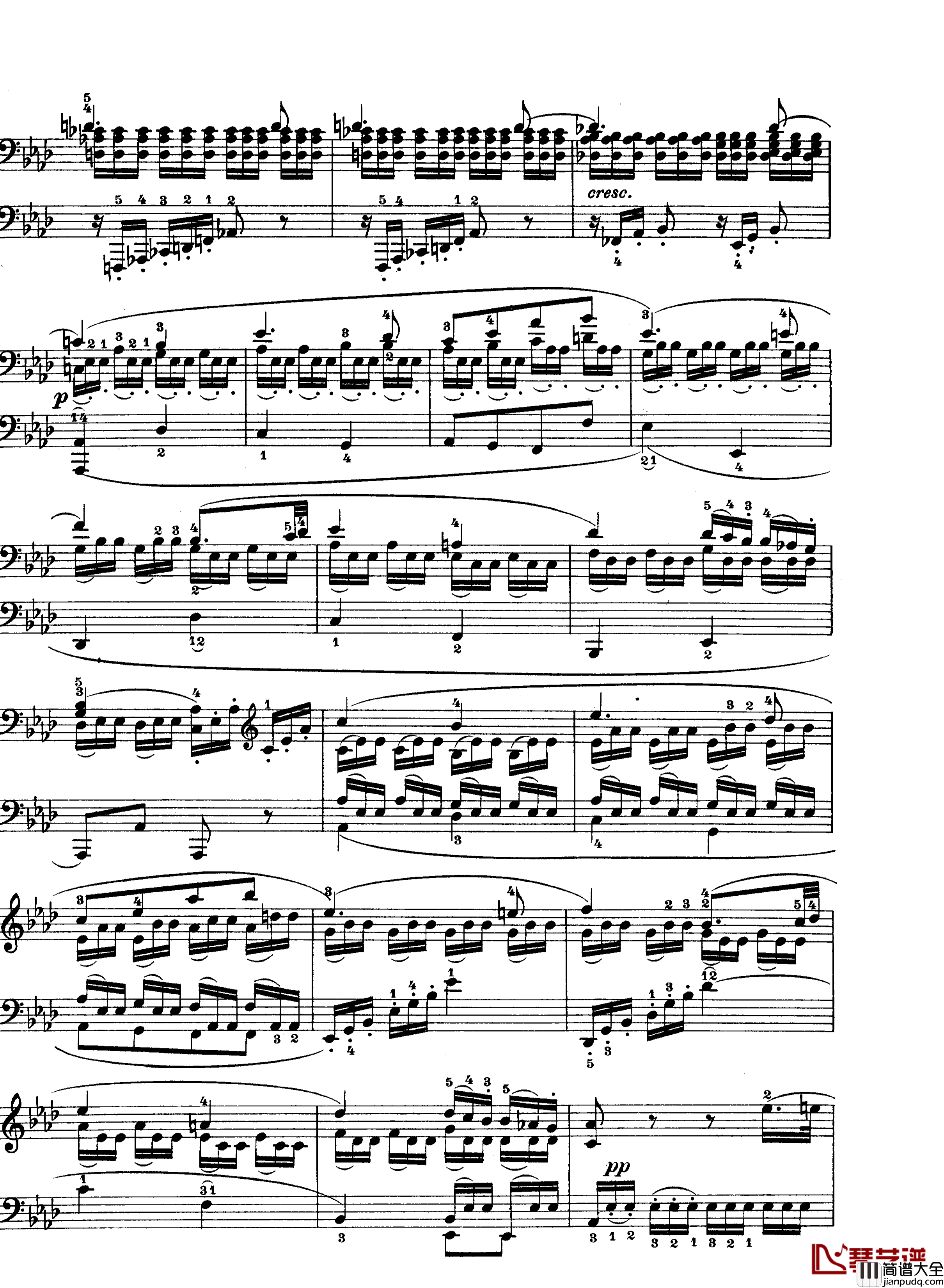 C小调第八琴奏鸣曲钢琴谱_悲怆_贝多芬_beethoven