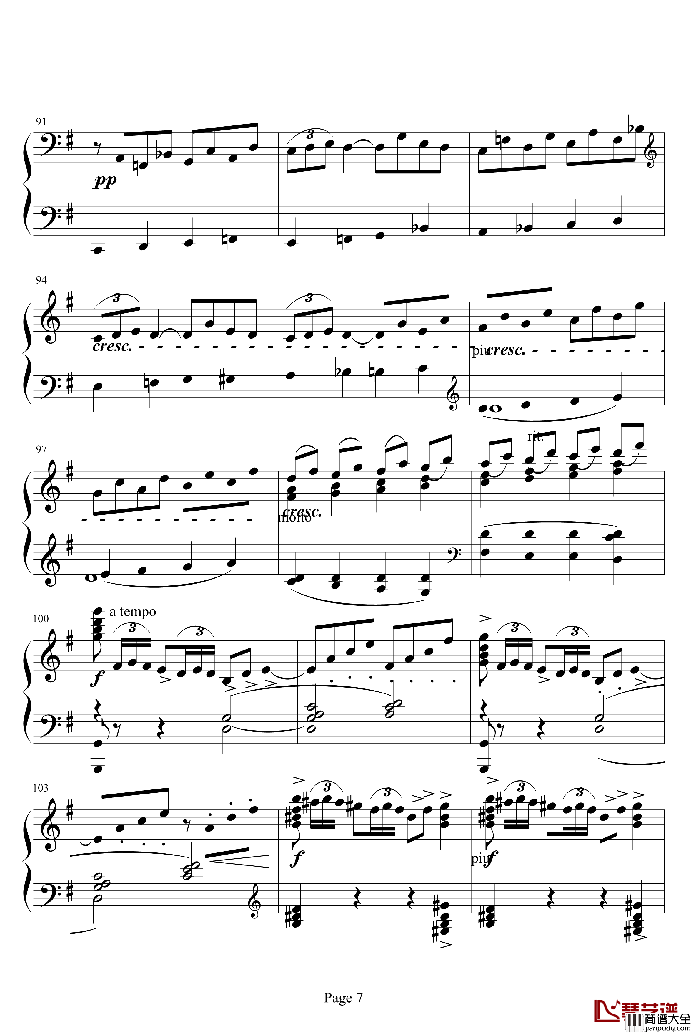 阿拉伯风格幻想曲第二首钢琴谱_德彪西