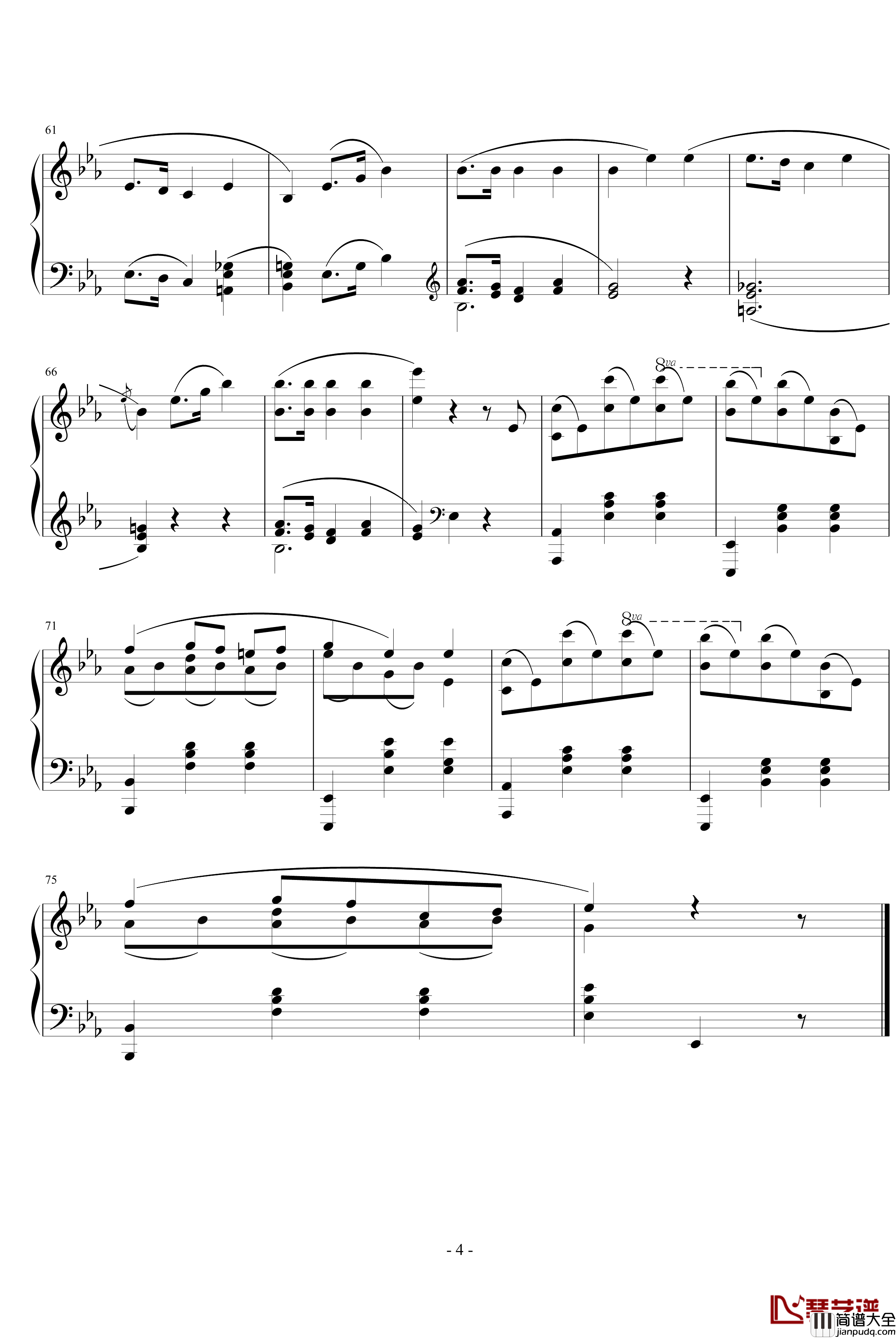 降E大调圆舞曲钢琴谱_肖邦_chopin