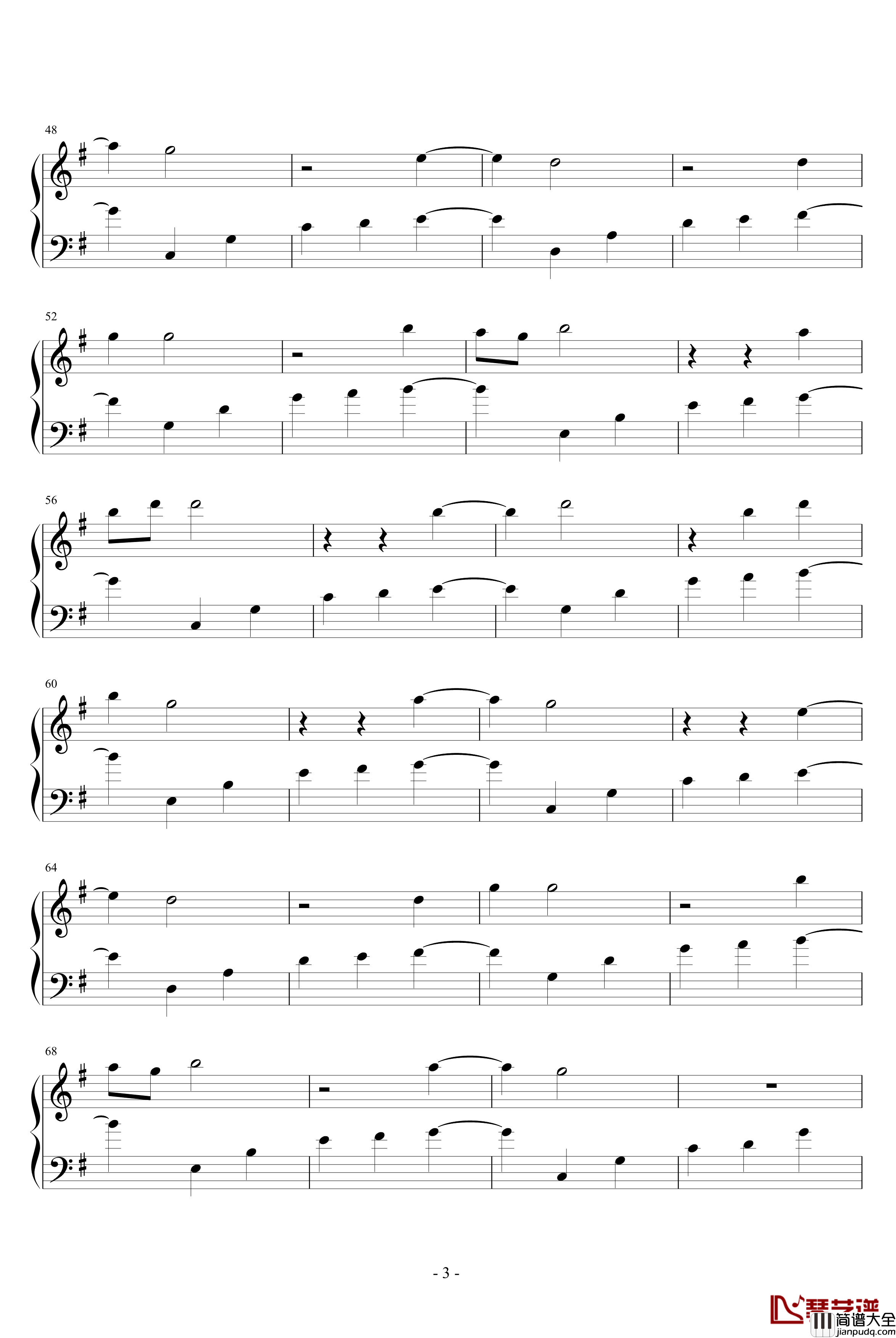 奇异恩典钢琴谱_邂逅版_世界名曲