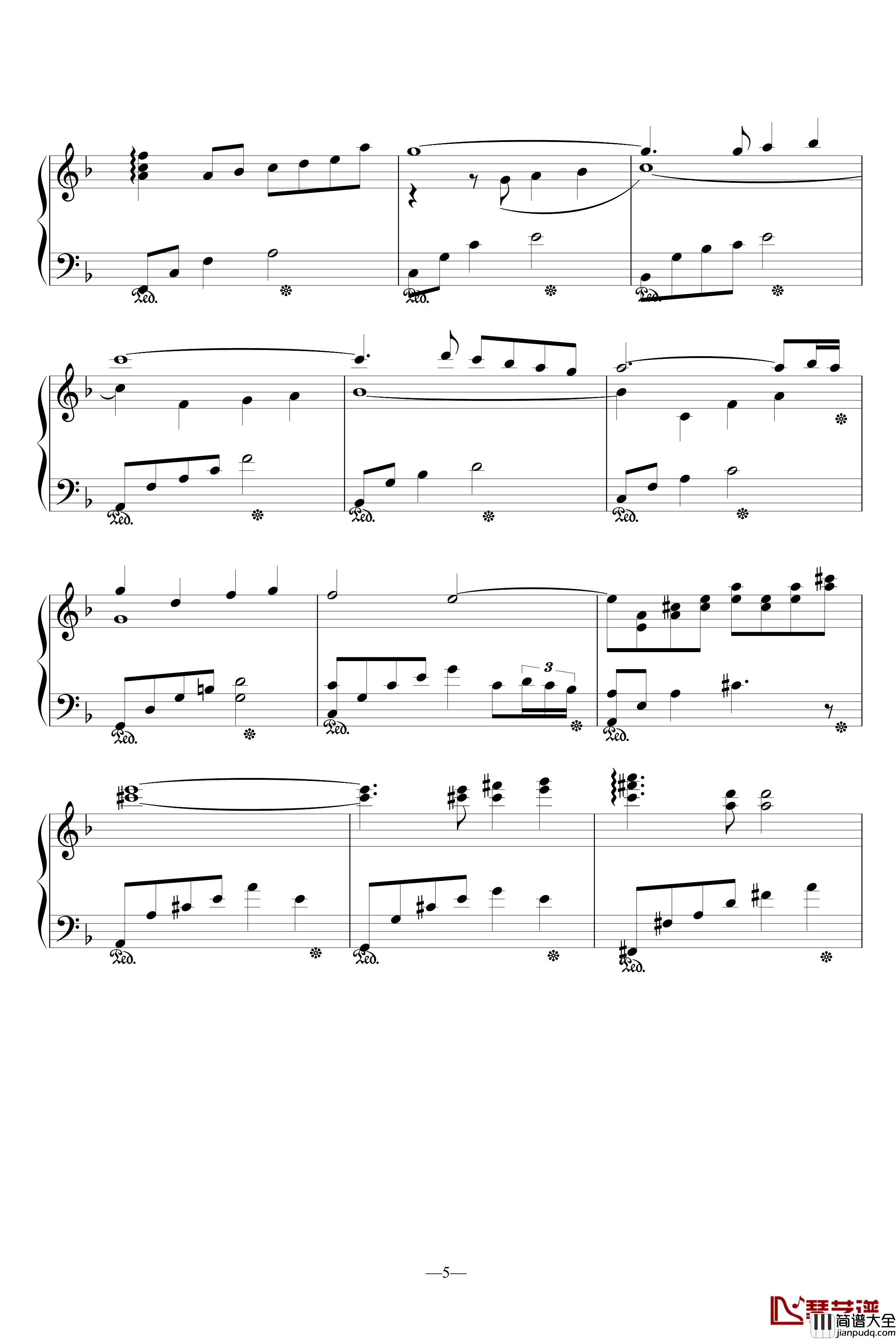 空色钢琴谱__水果篮子_插曲_动漫影视
