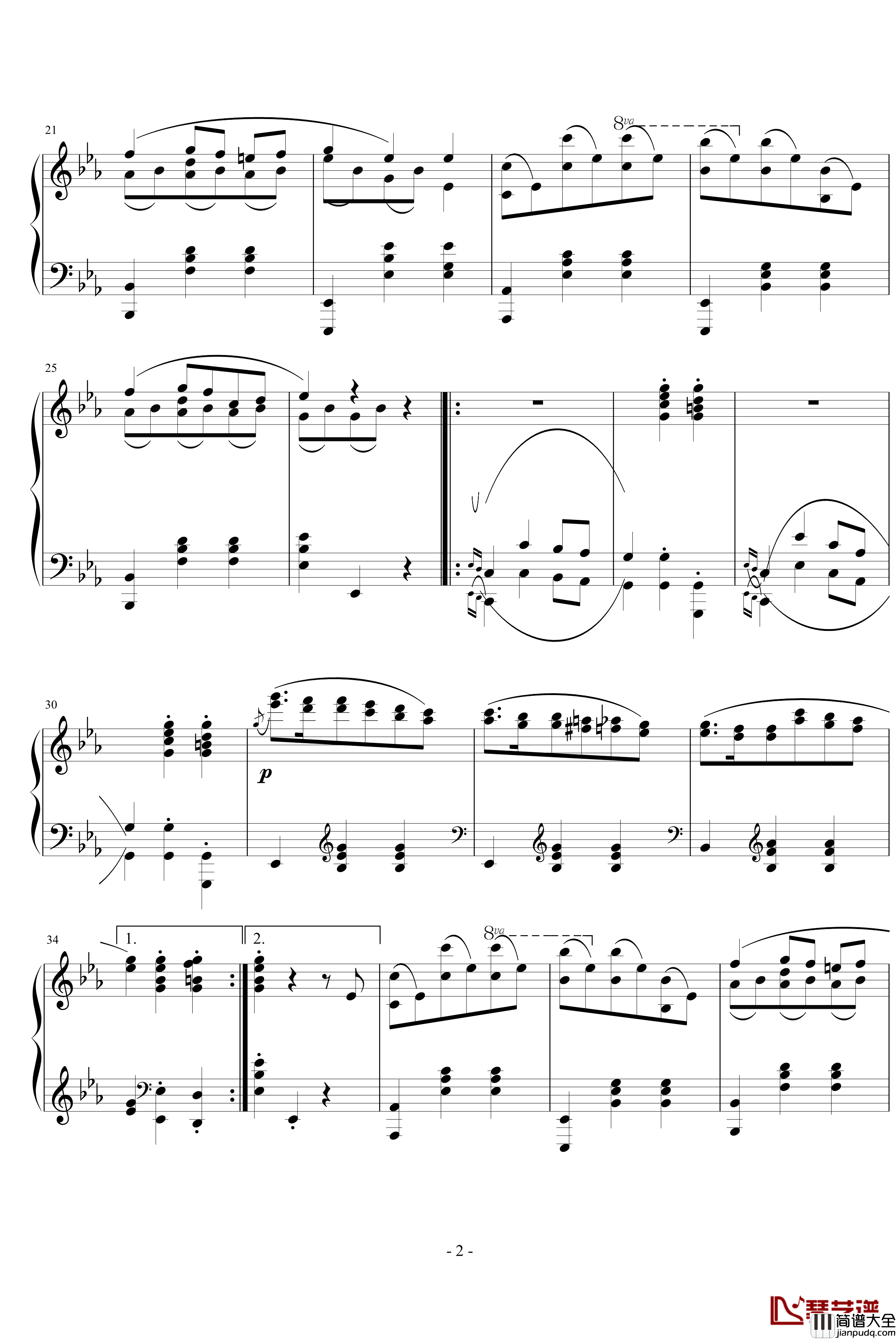 降E大调圆舞曲钢琴谱_肖邦_chopin