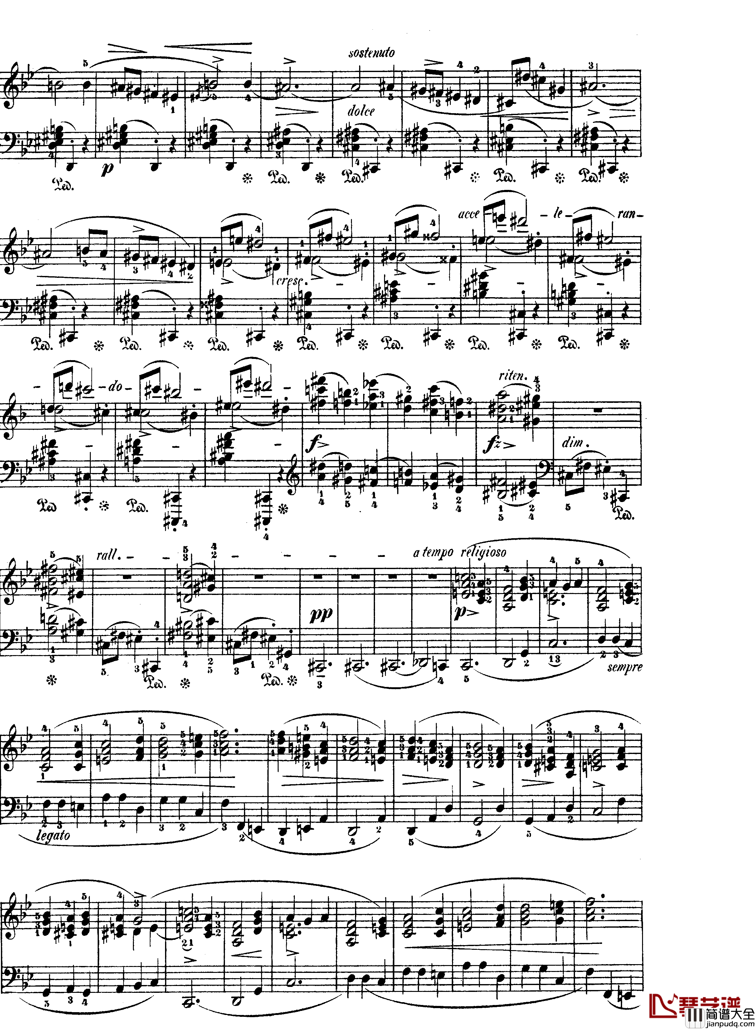 升F大调夜曲作品15号钢琴谱_Nocturne_Op.15_No.3_肖邦_chopin