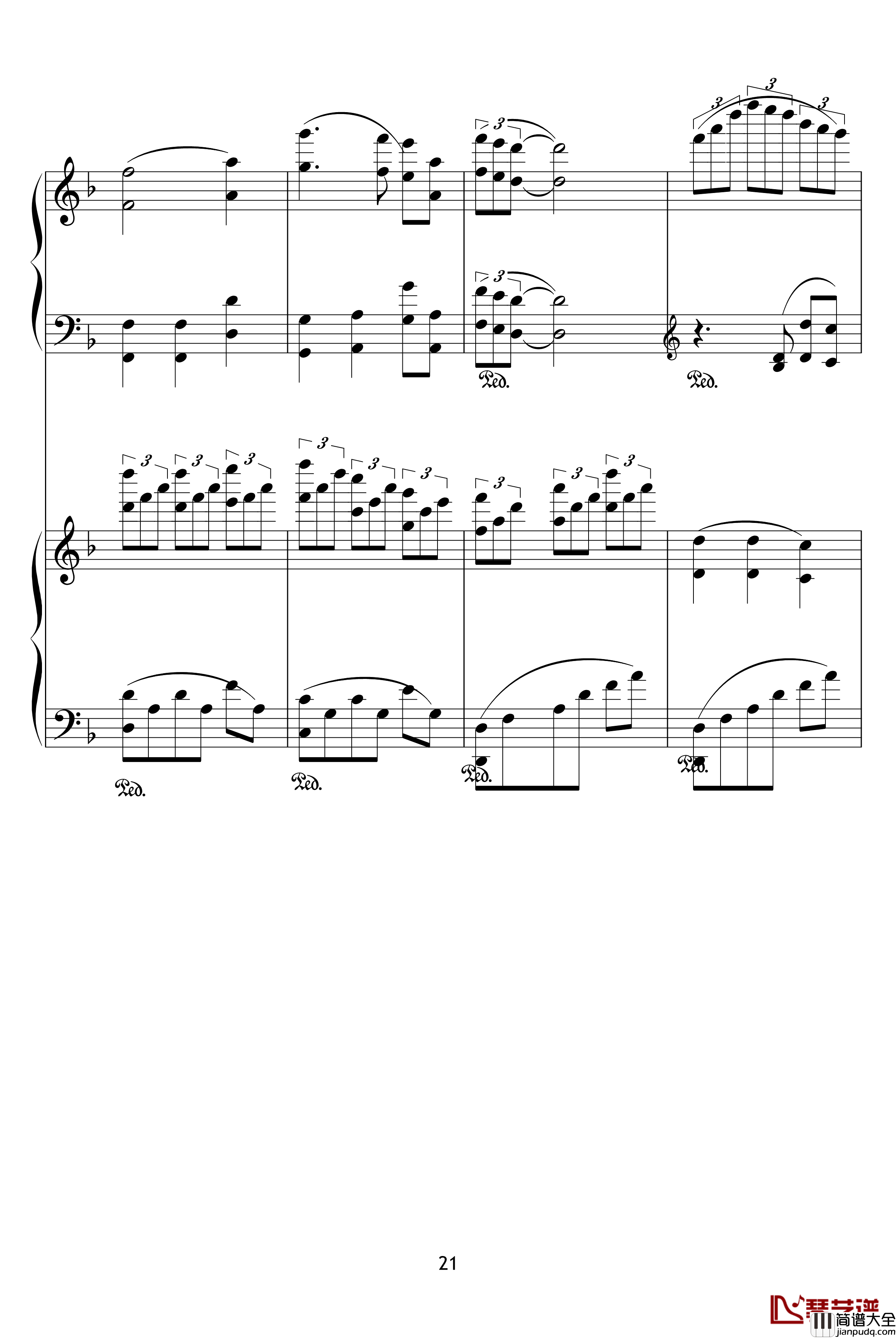 X战记插曲钢琴谱_宿命_双钢琴版_影视
