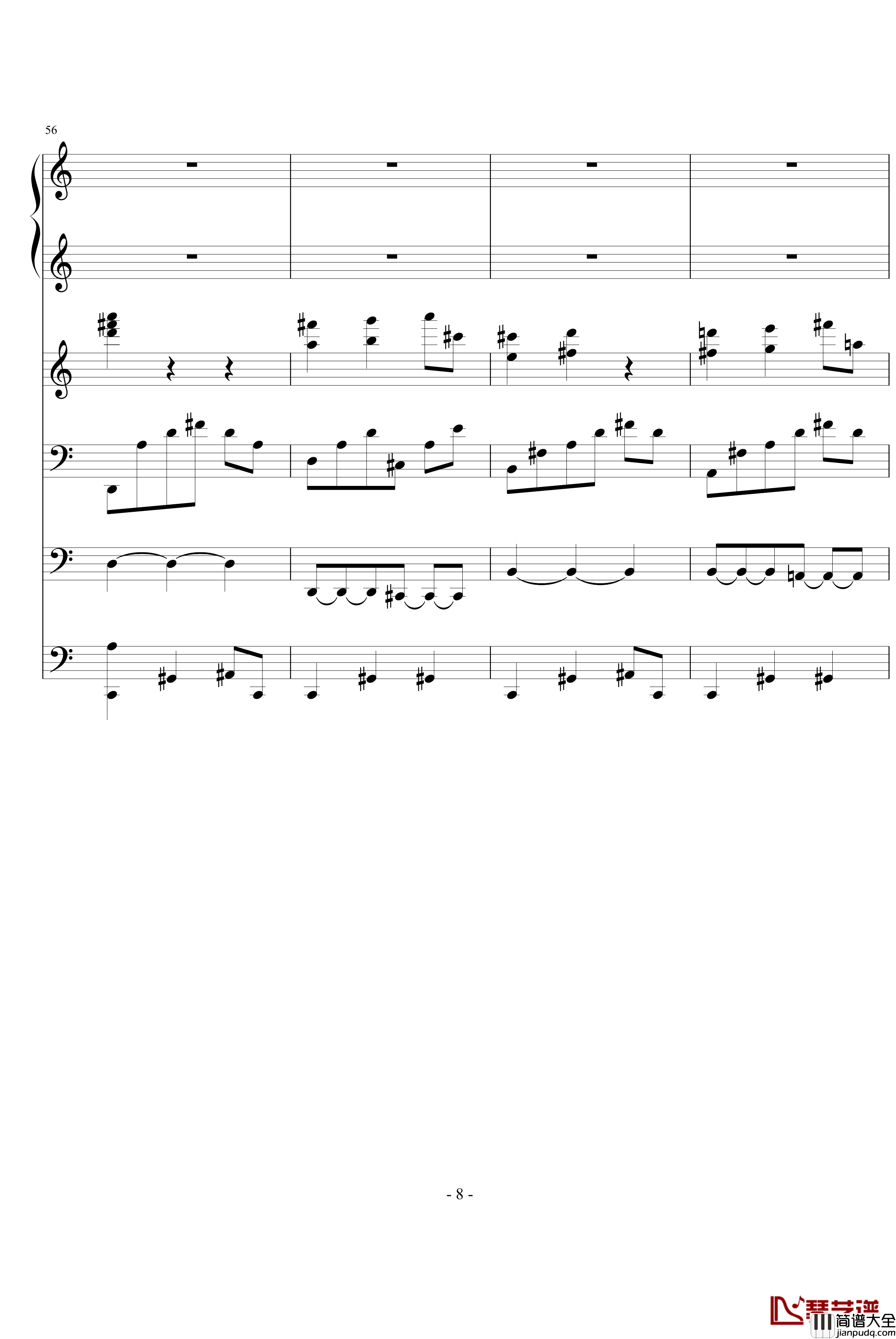 优雅钢琴谱_ellocz_夜洛第四首圆舞曲