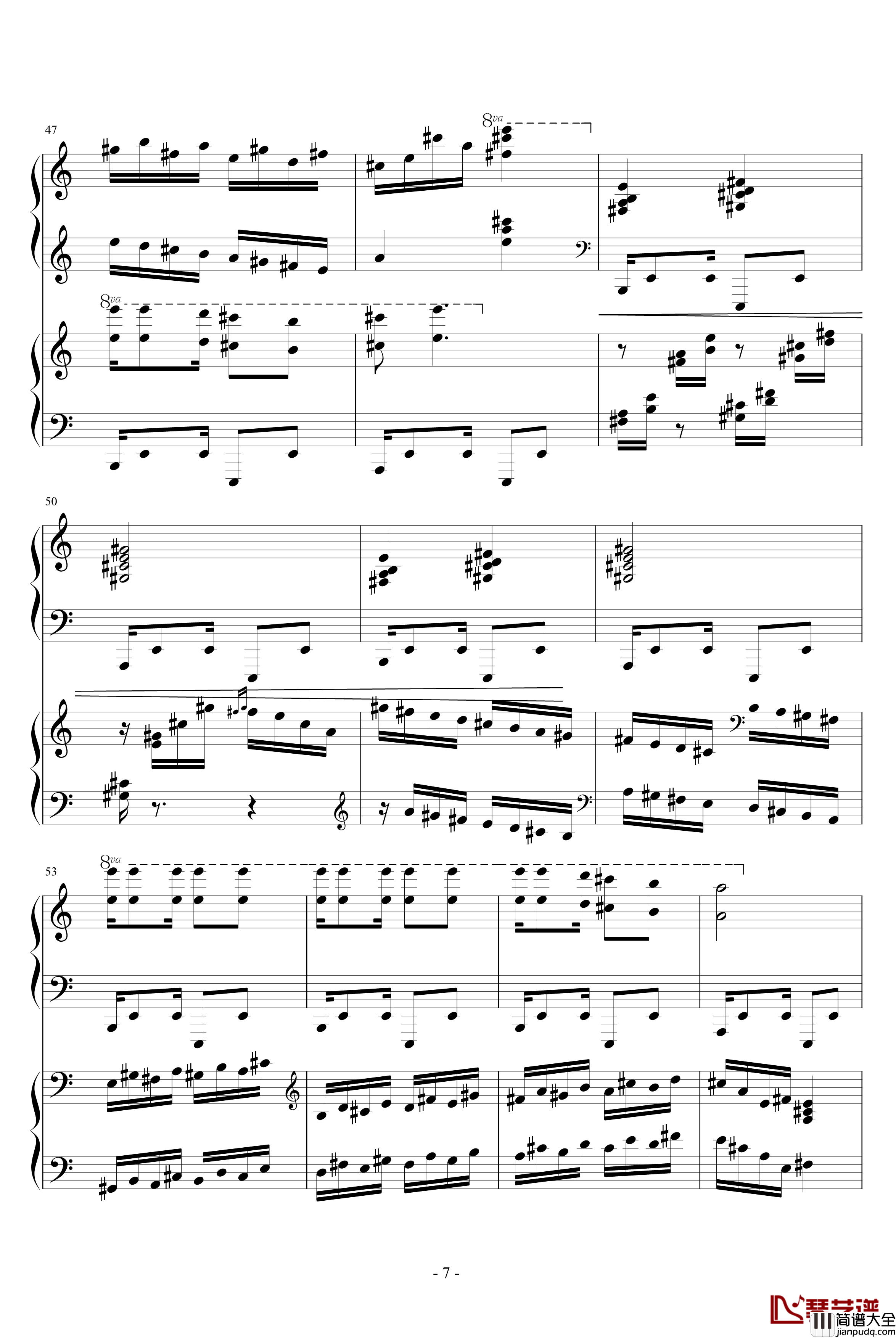 爵士双钢琴奏鸣曲第三乐章钢琴谱_米约