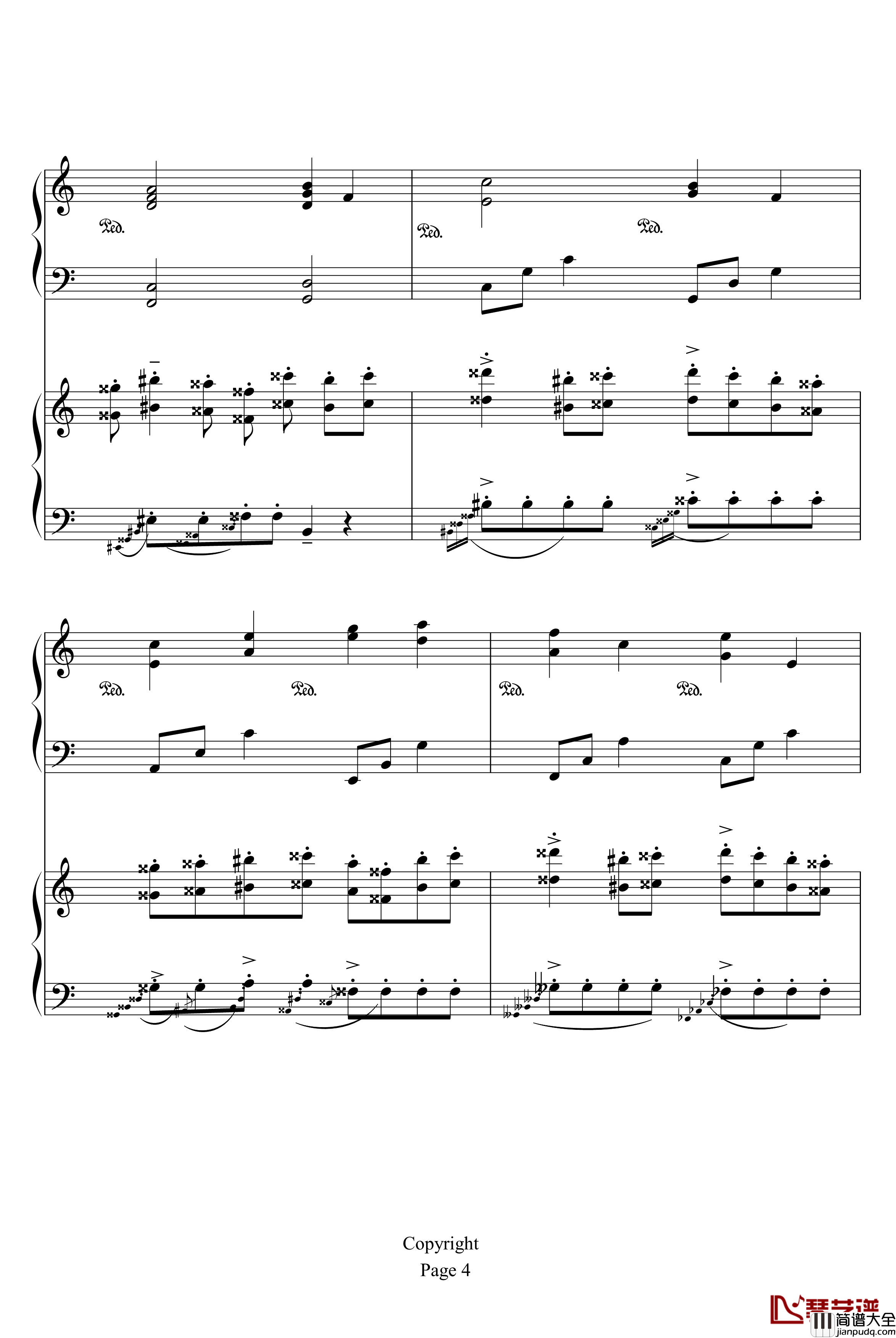 土耳其进行曲卡农钢琴谱_帕赫贝尔_Pachelbel