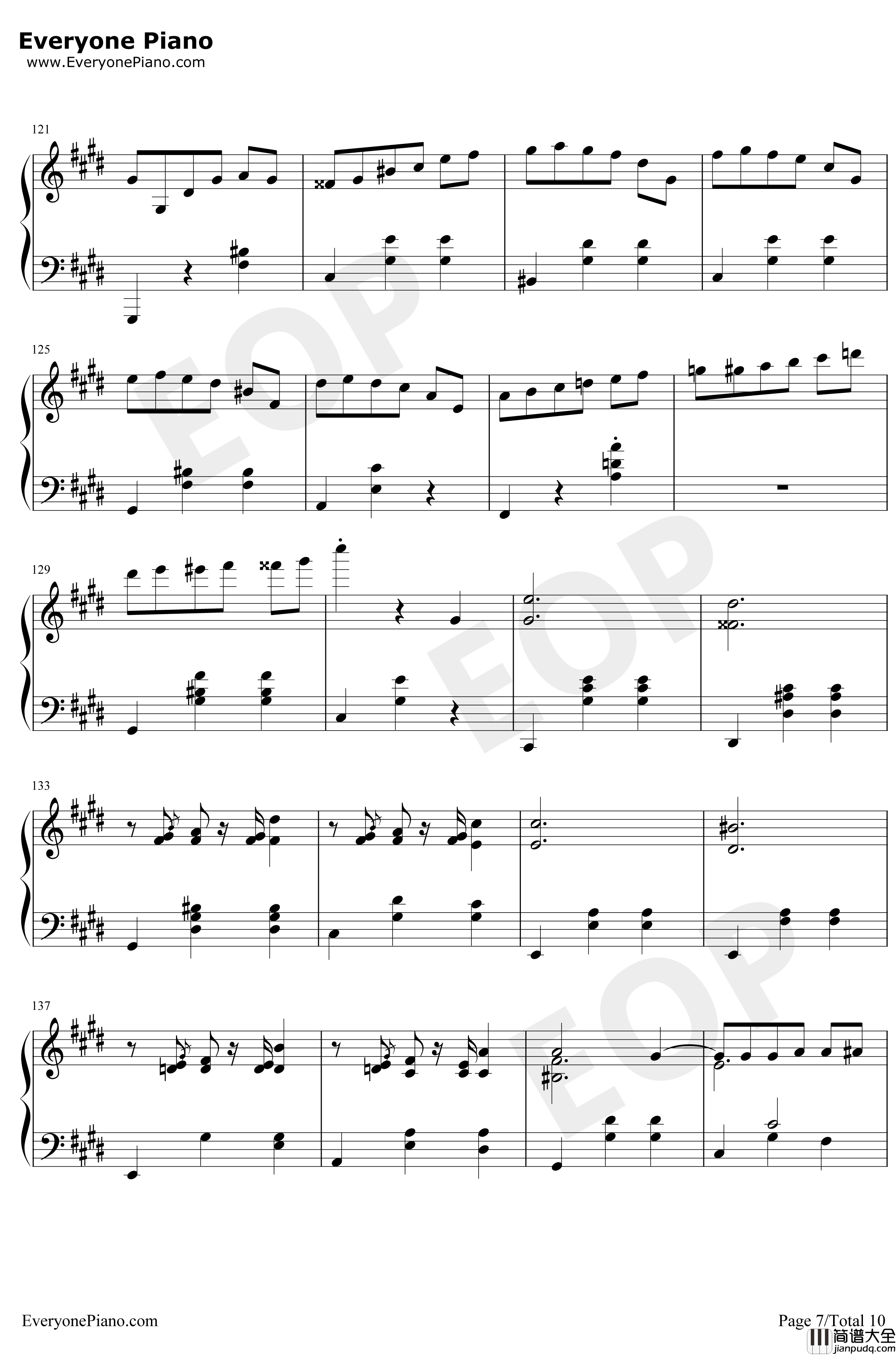 升C小调圆舞曲钢琴谱_肖邦
