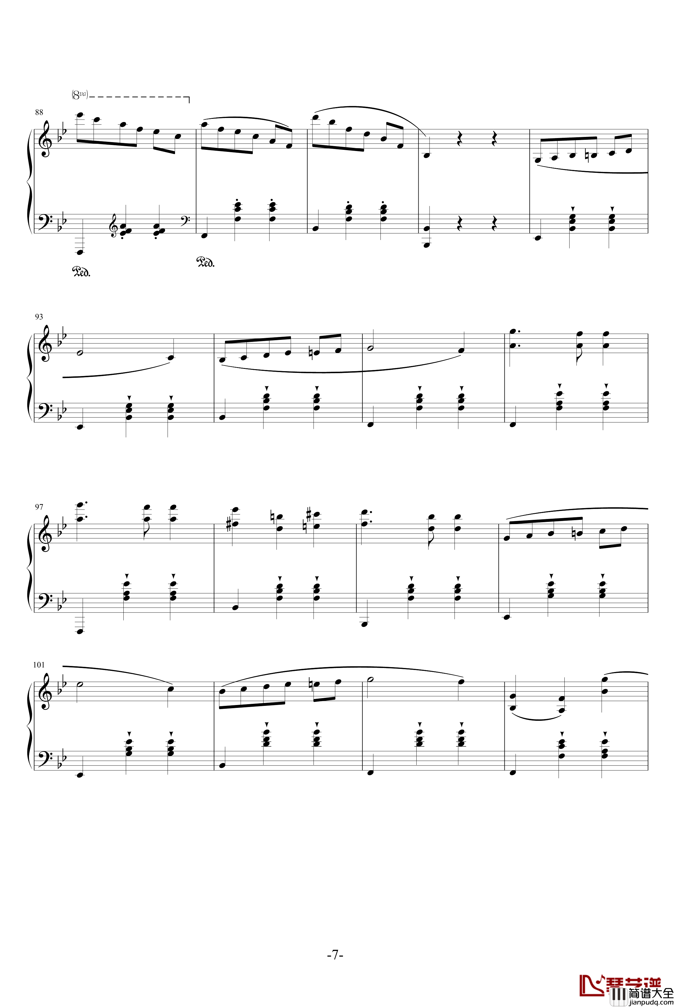 叙事曲钢琴谱_世界名曲