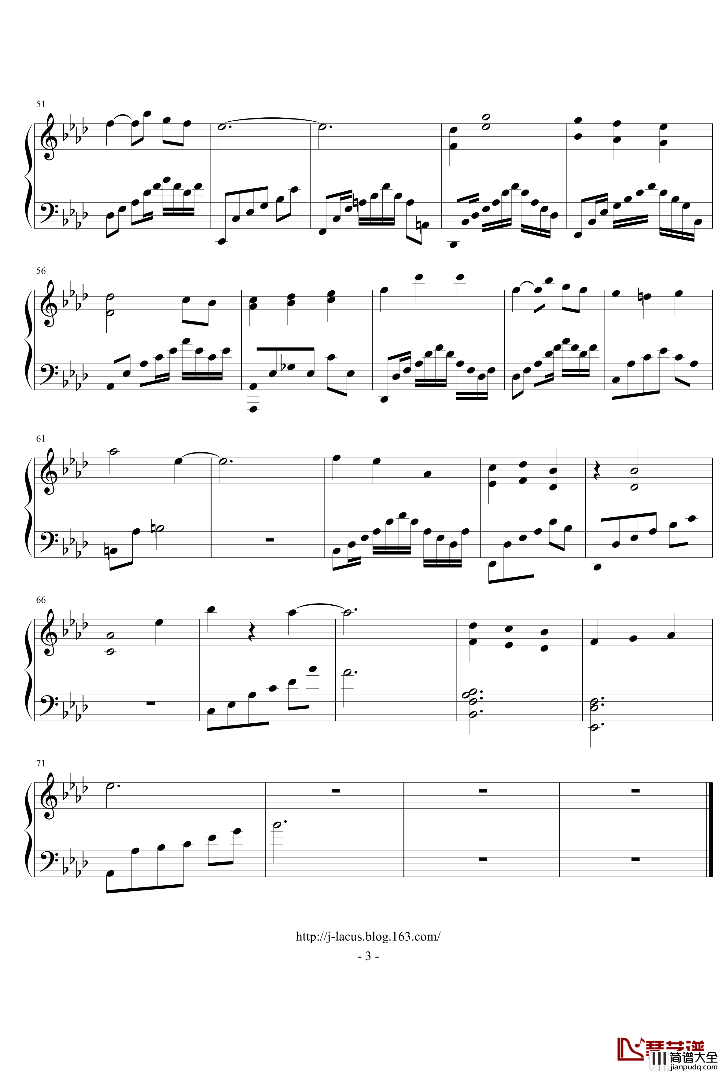 想念那天_7.9钢琴谱_lacus