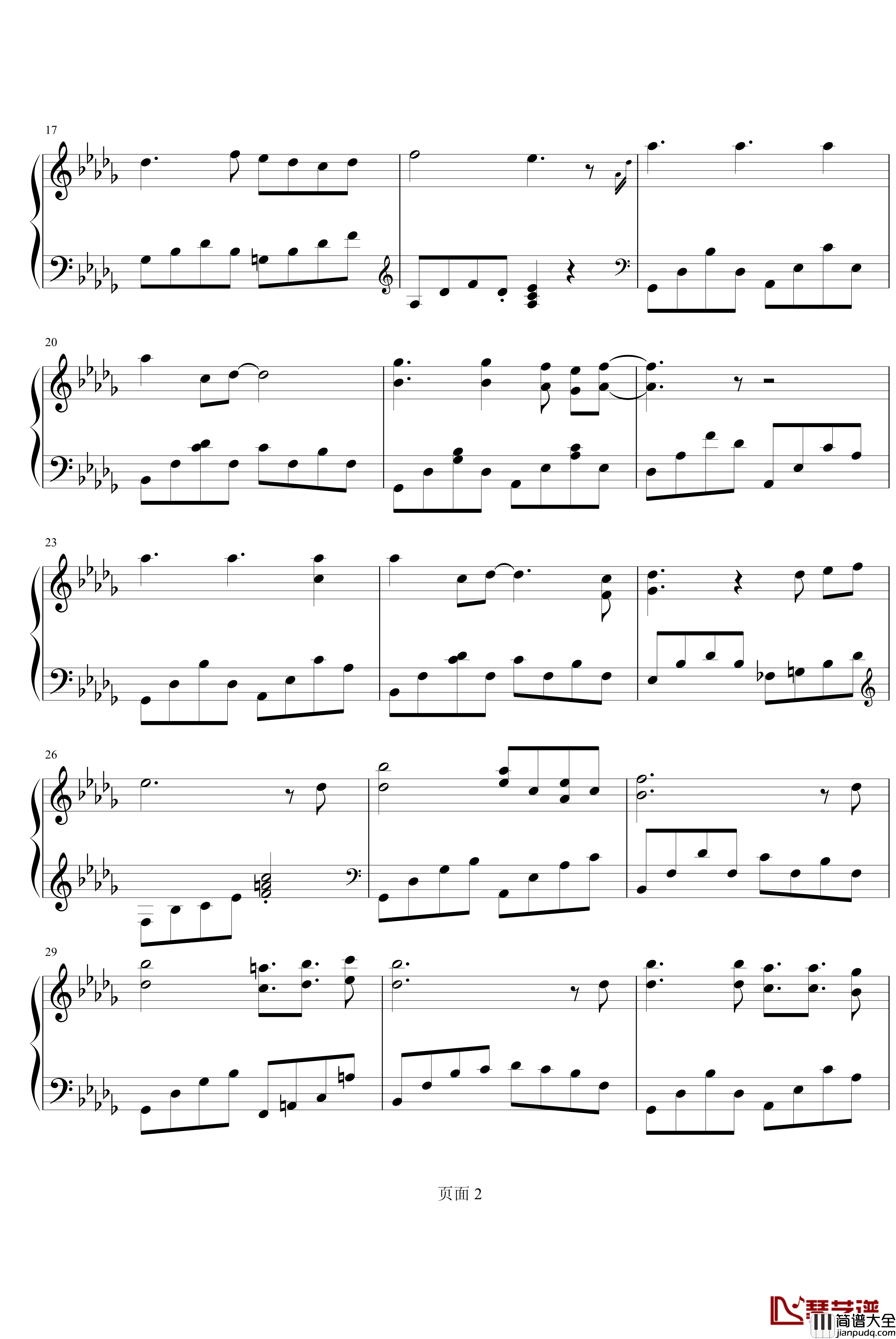 不知名的曲子钢琴谱_影视