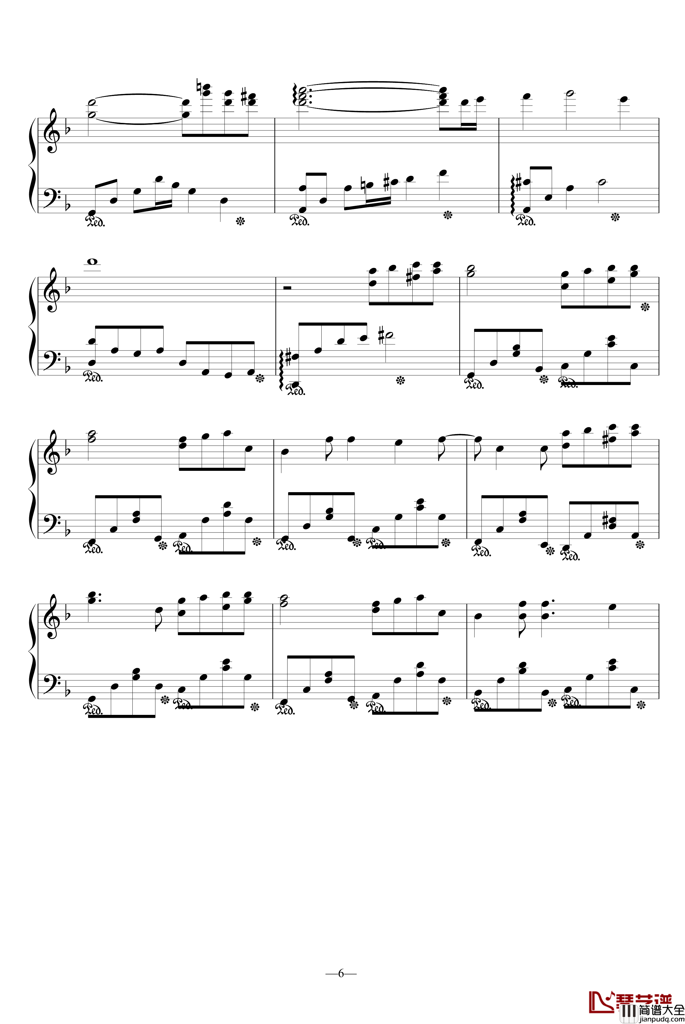 空色钢琴谱__水果篮子_插曲_动漫影视
