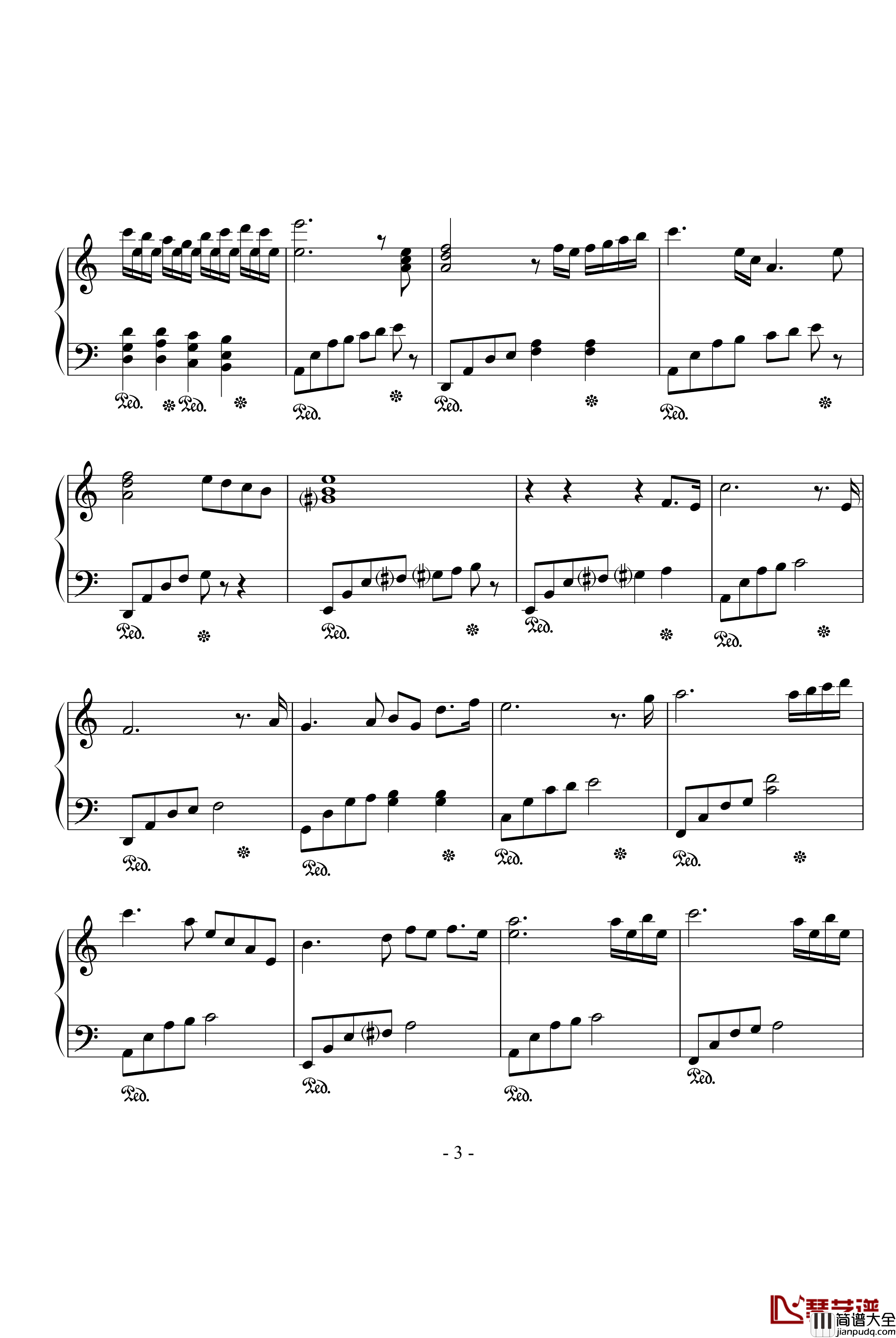眼泪钢琴谱_tears_钢琴超级简易演奏版_未知分类