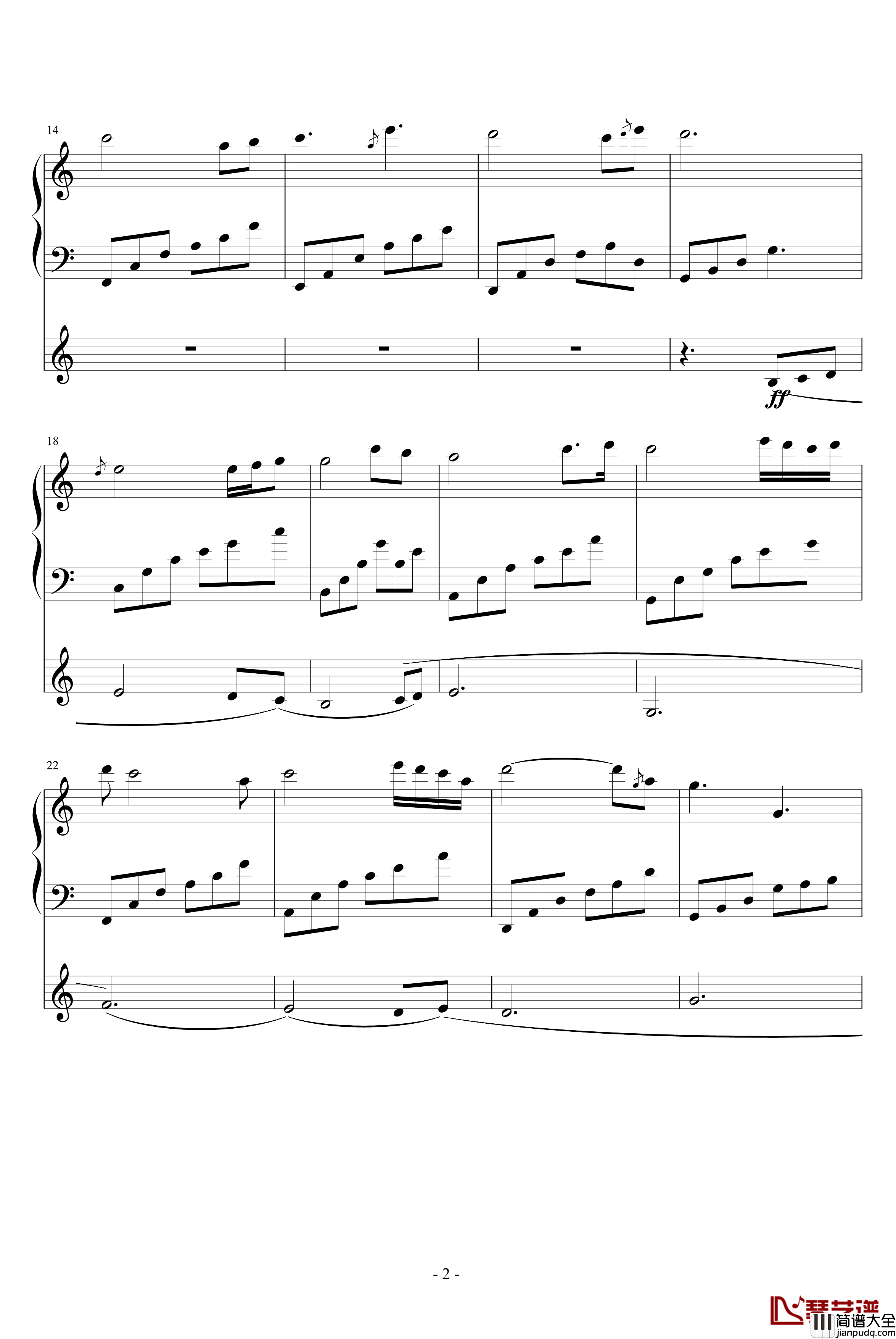 情书钢琴谱_Love_Letter_To_You_班得瑞_Bandari