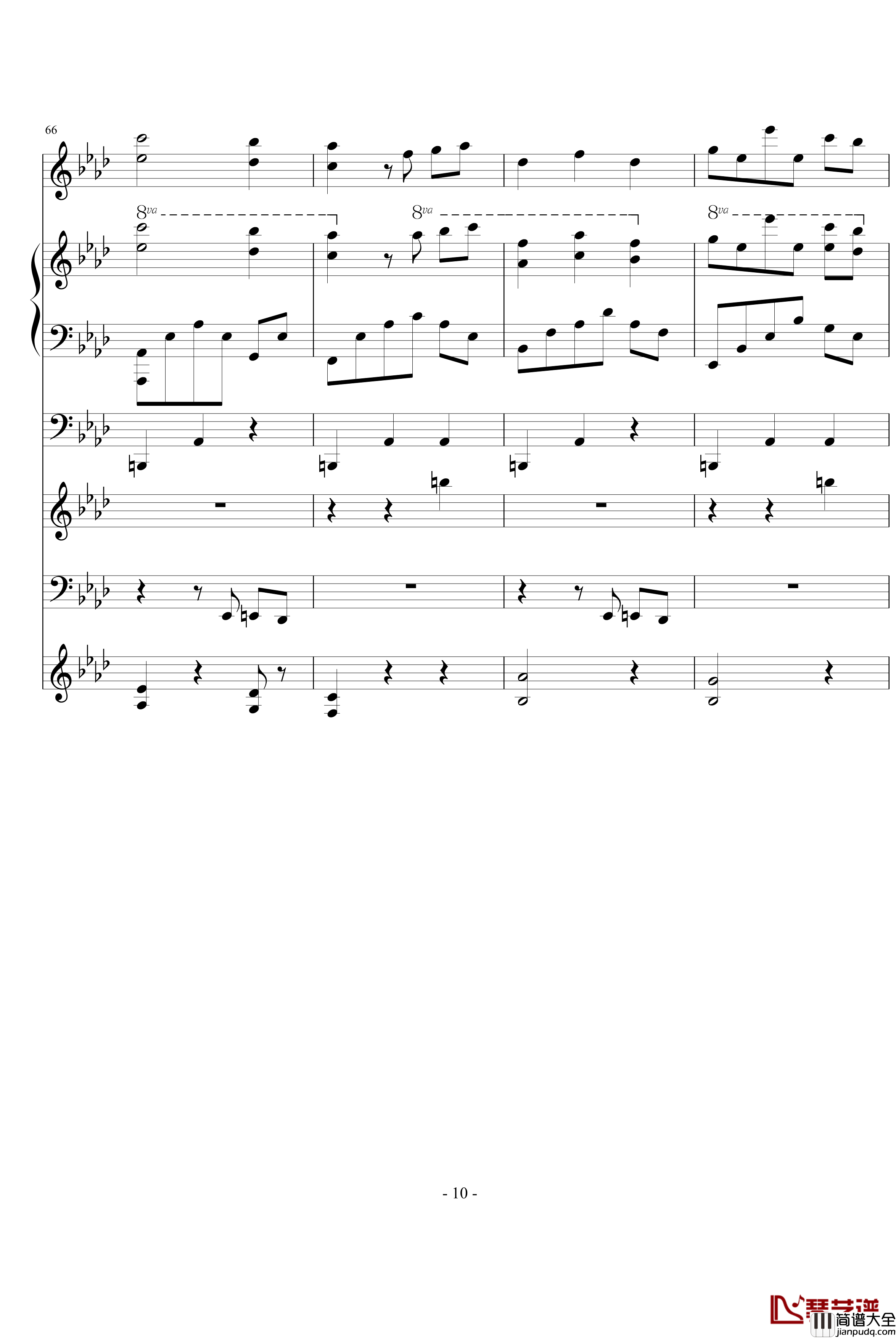 夜洛第二首圆舞曲宁静钢琴谱_ellocz