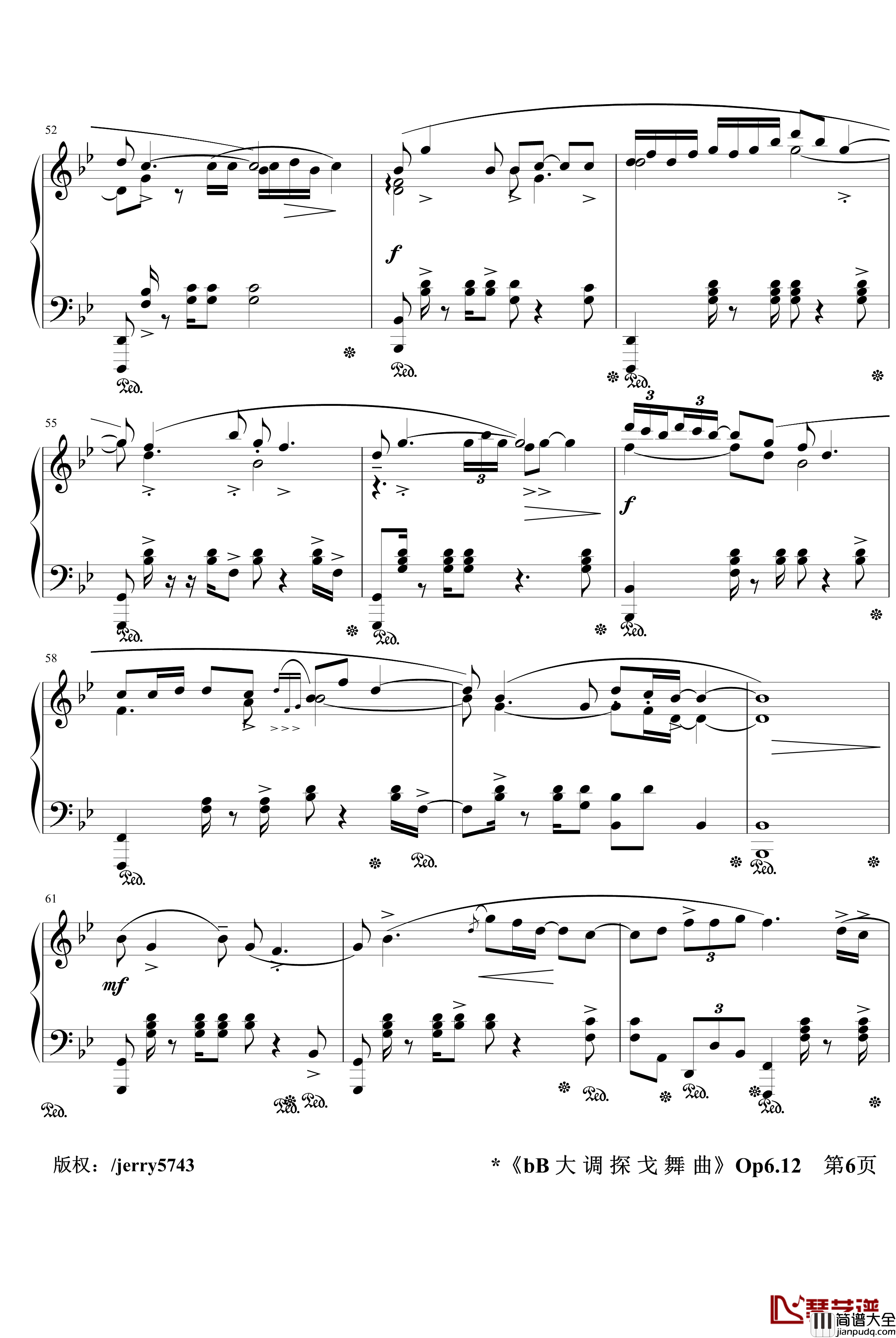 宜春令钢琴谱_bB大调探戈舞曲Op6.12_中国风_jerry5743